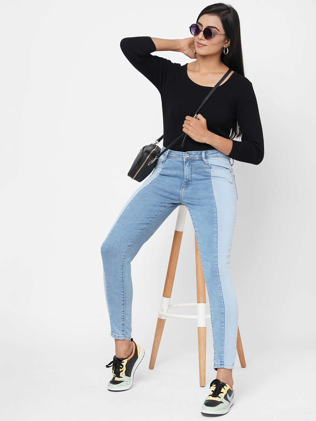 Women Blue High-Rise Skinny Jeans