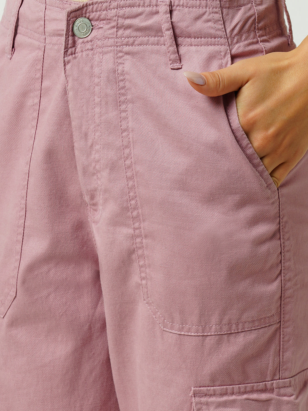 Women Old Rose Mid-Rise Cargo