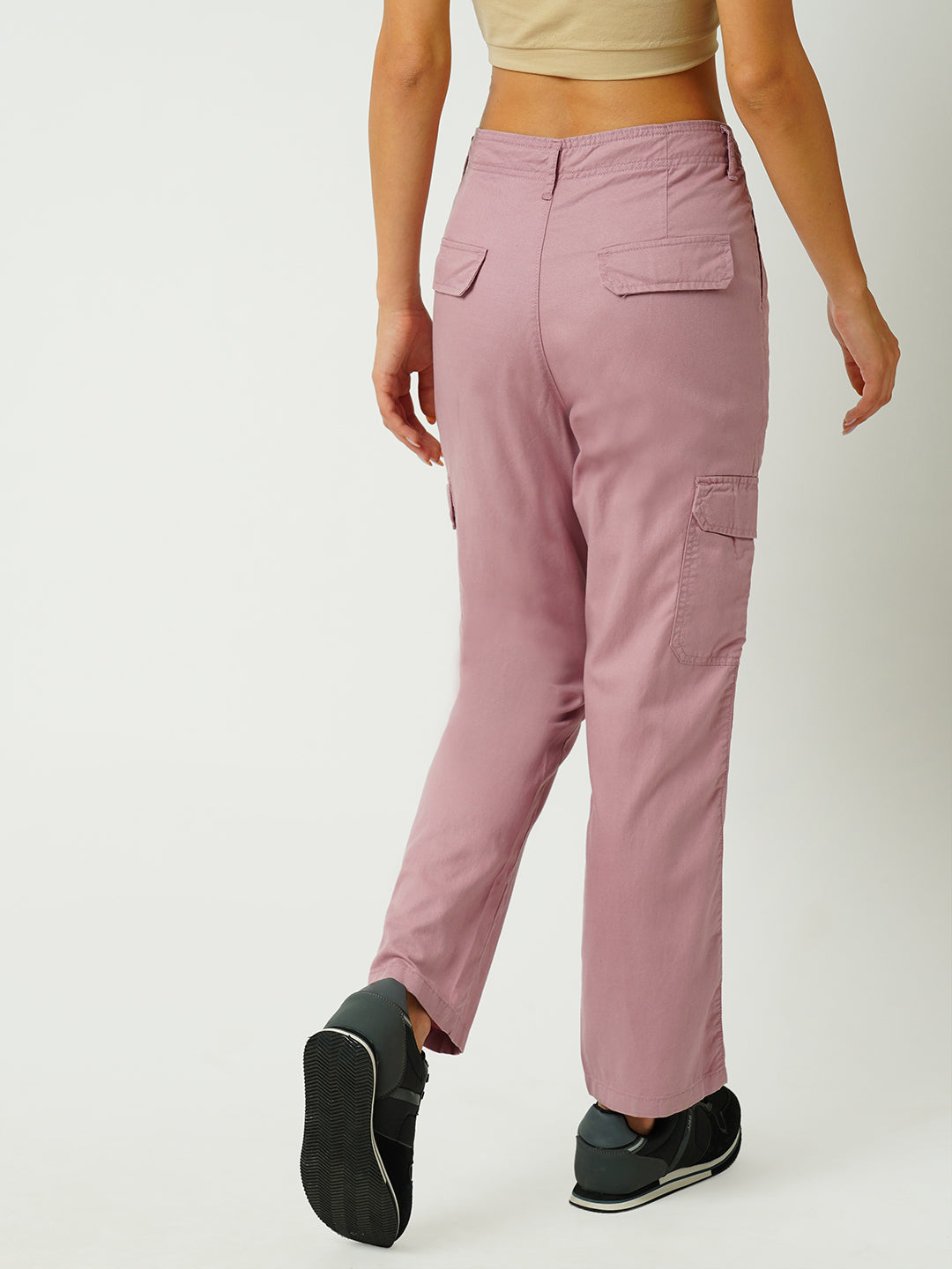 Women Old Rose Mid-Rise Cargo