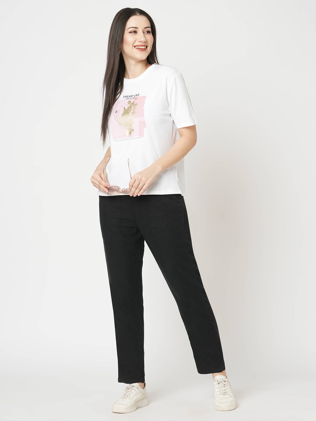Women High-Rise Comfort Paper Bag Pants