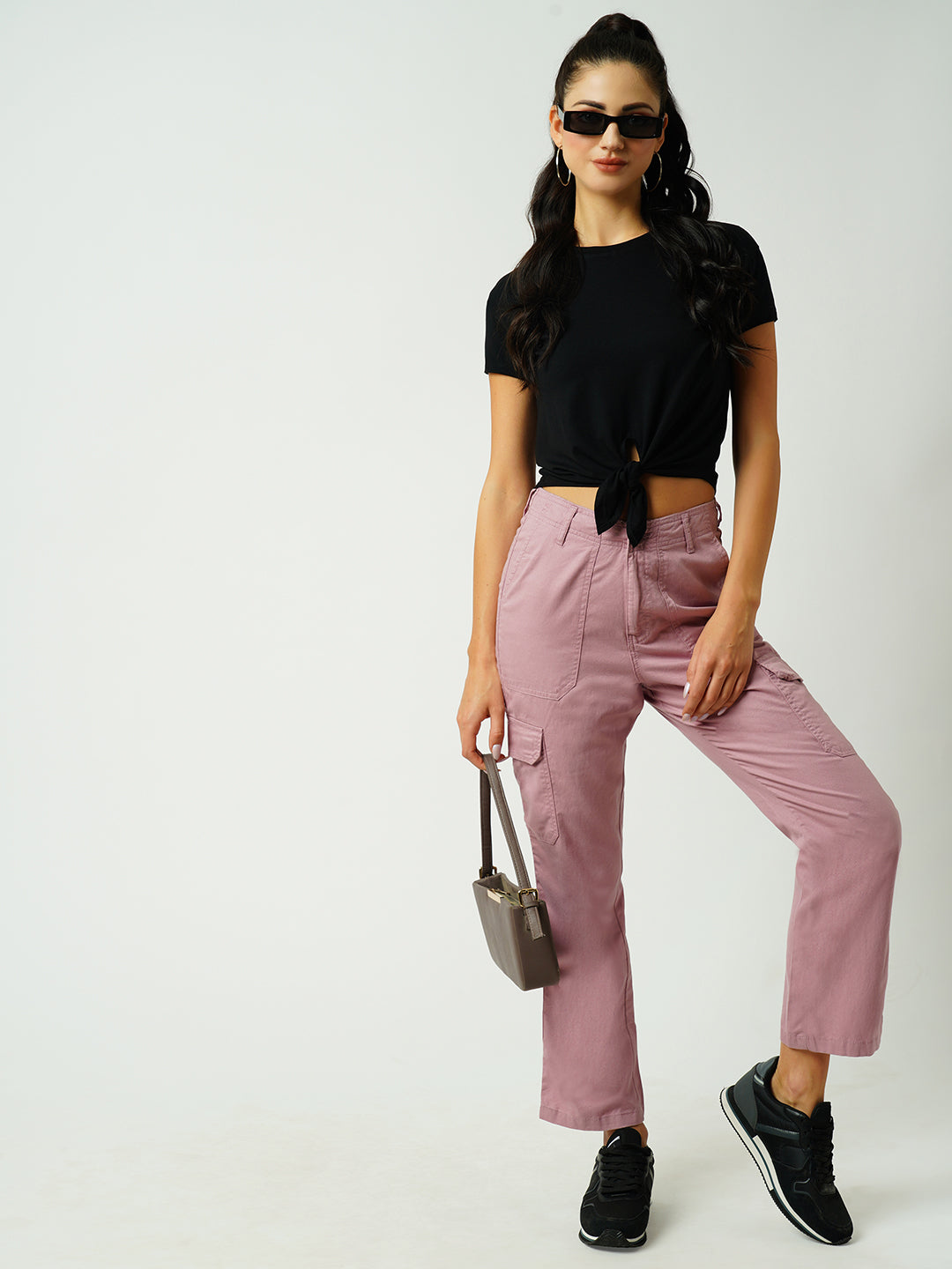 Women Old Rose Mid-Rise Cargo