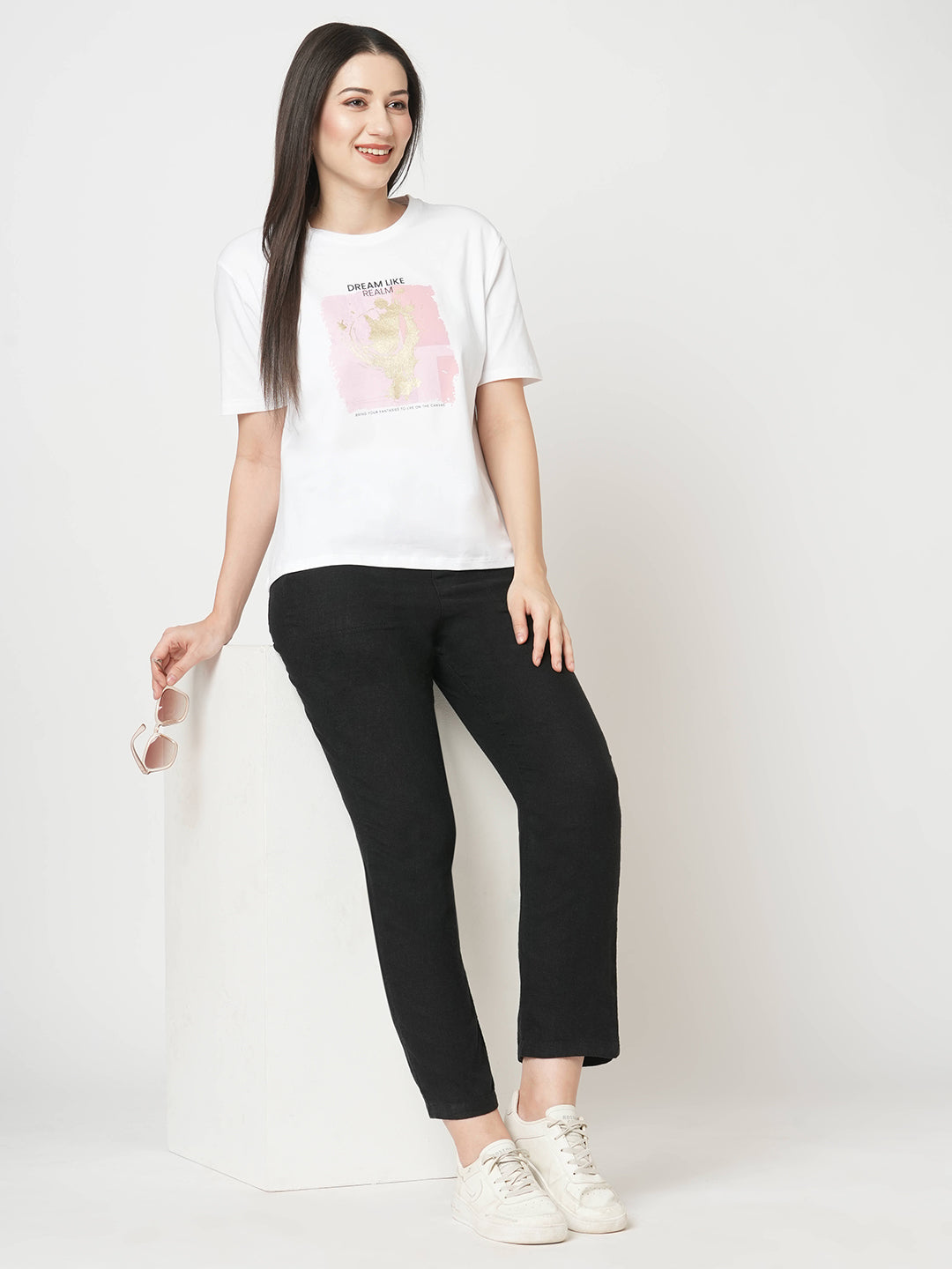 Women High-Rise Comfort Paper Bag Pants