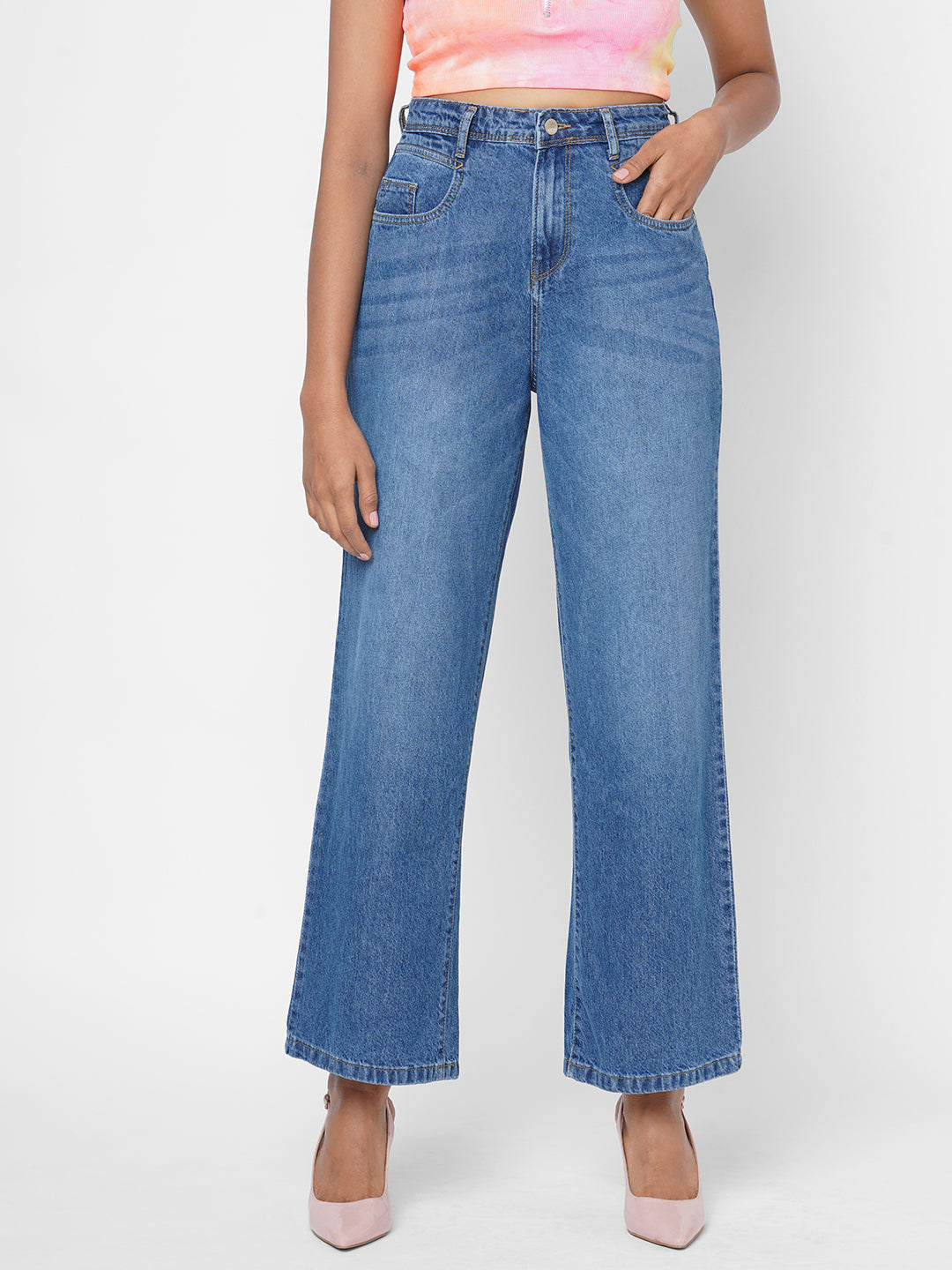 Women High-Rise Wide Leg Jeans