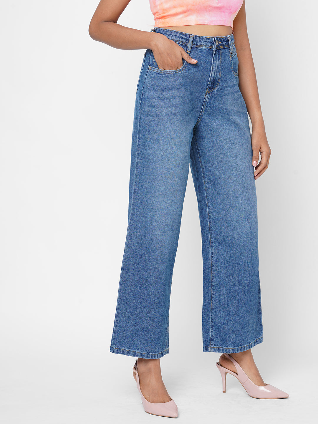 Women High-Rise Wide Leg Jeans