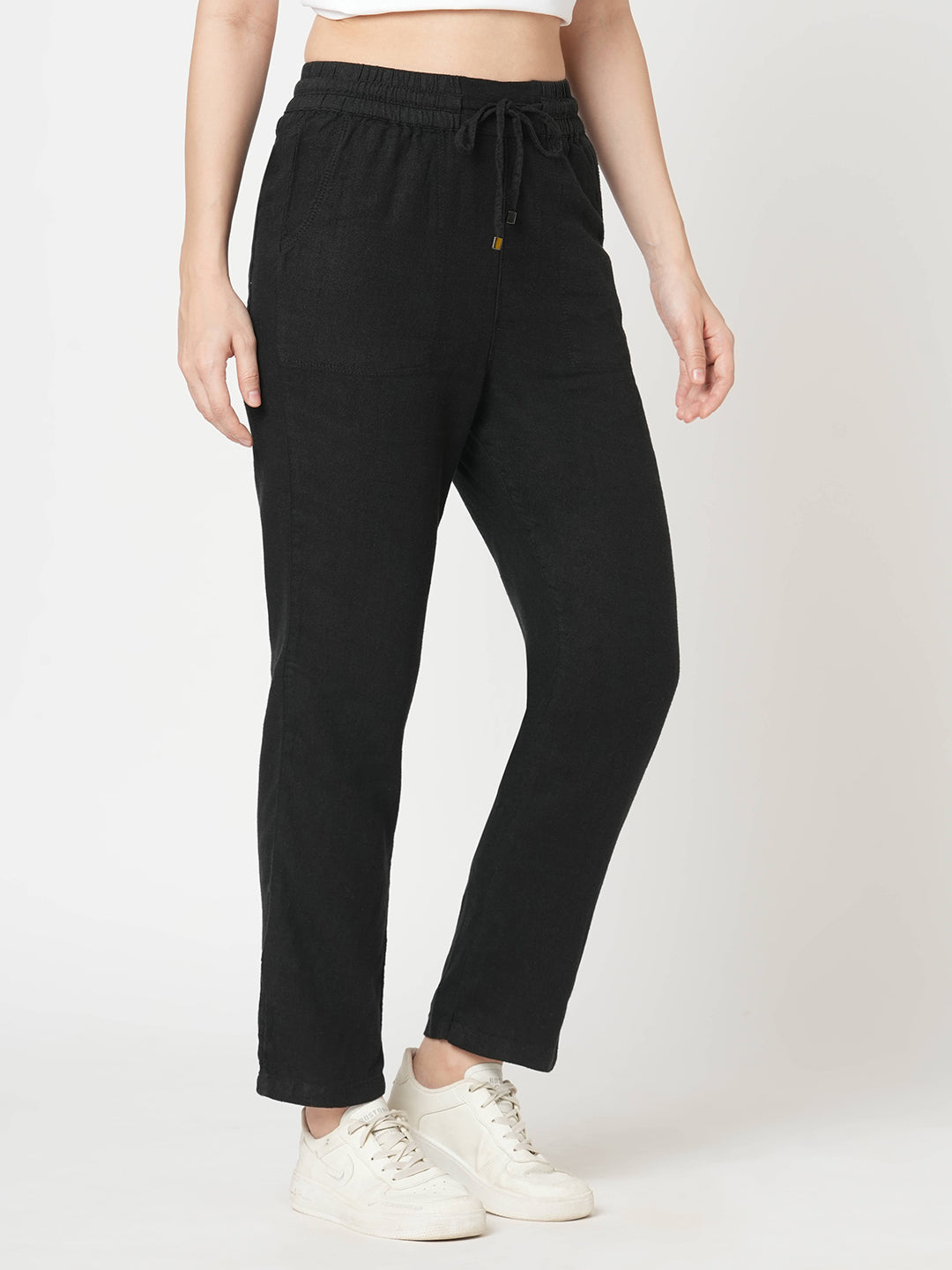 Women High-Rise Comfort Paper Bag Pants