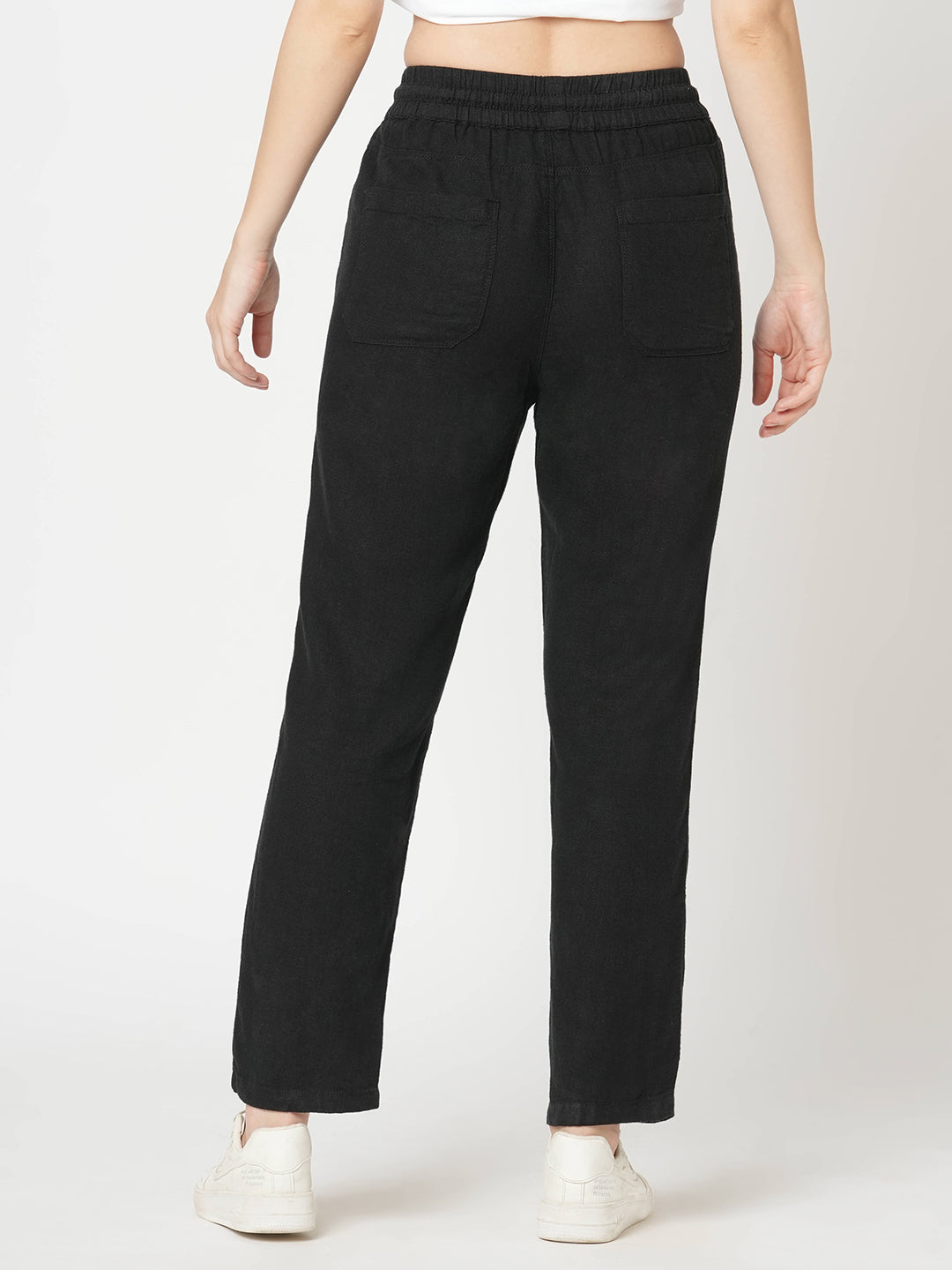 Women High-Rise Comfort Paper Bag Pants