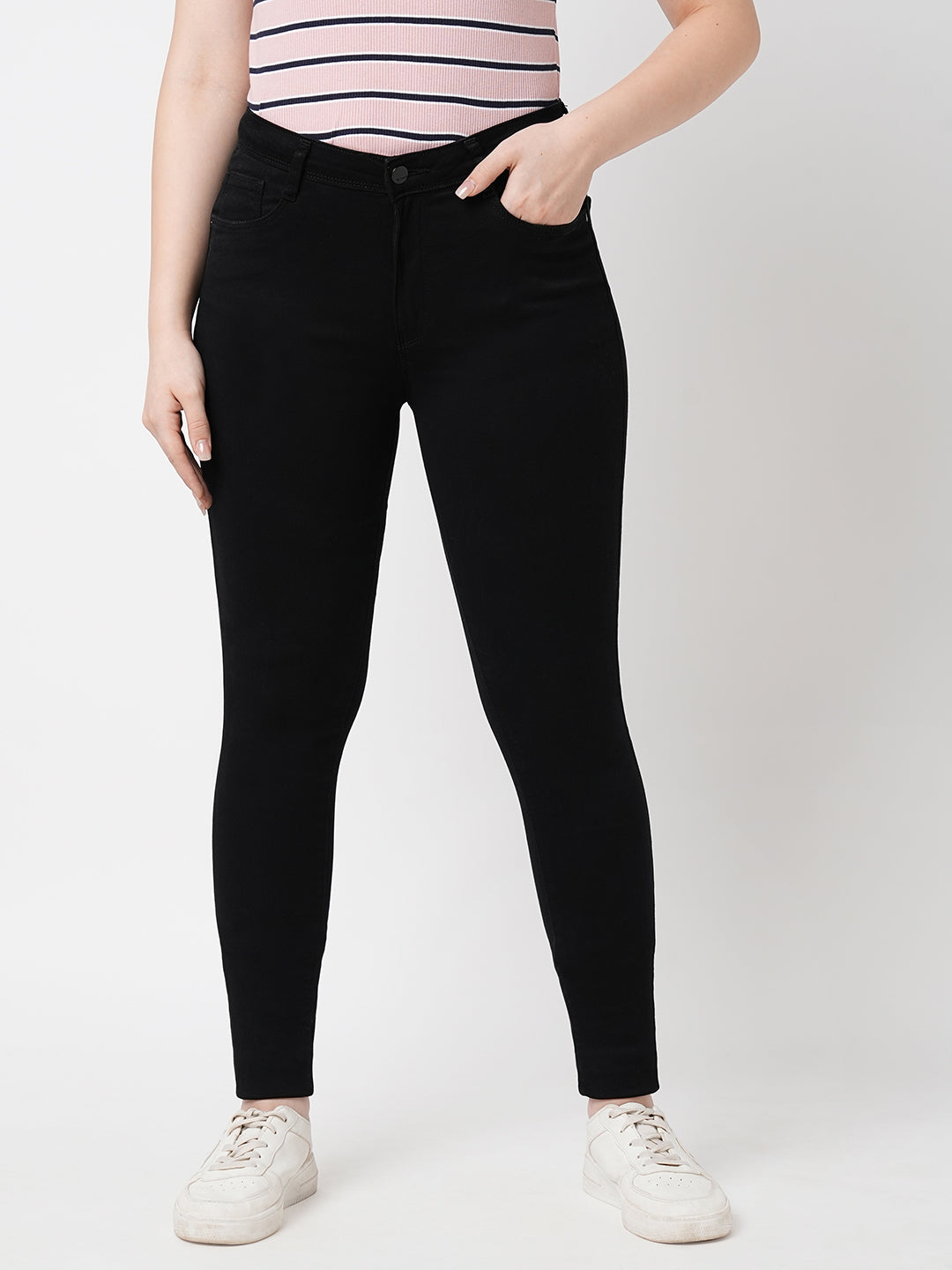 Women Black High-Rise Skinny Jeans