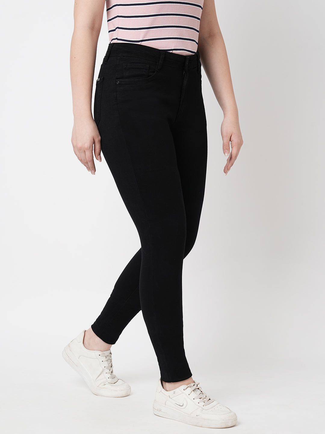 Women Black High-Rise Skinny Jeans
