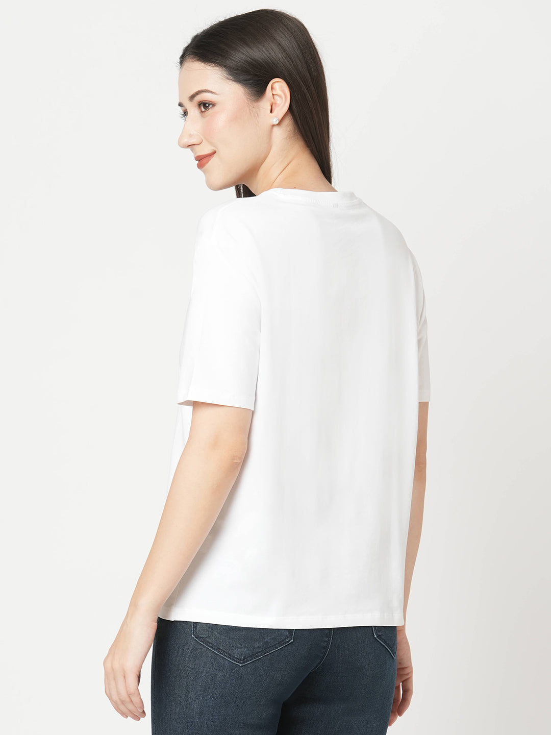 Women White Boxy Graphic Tees
