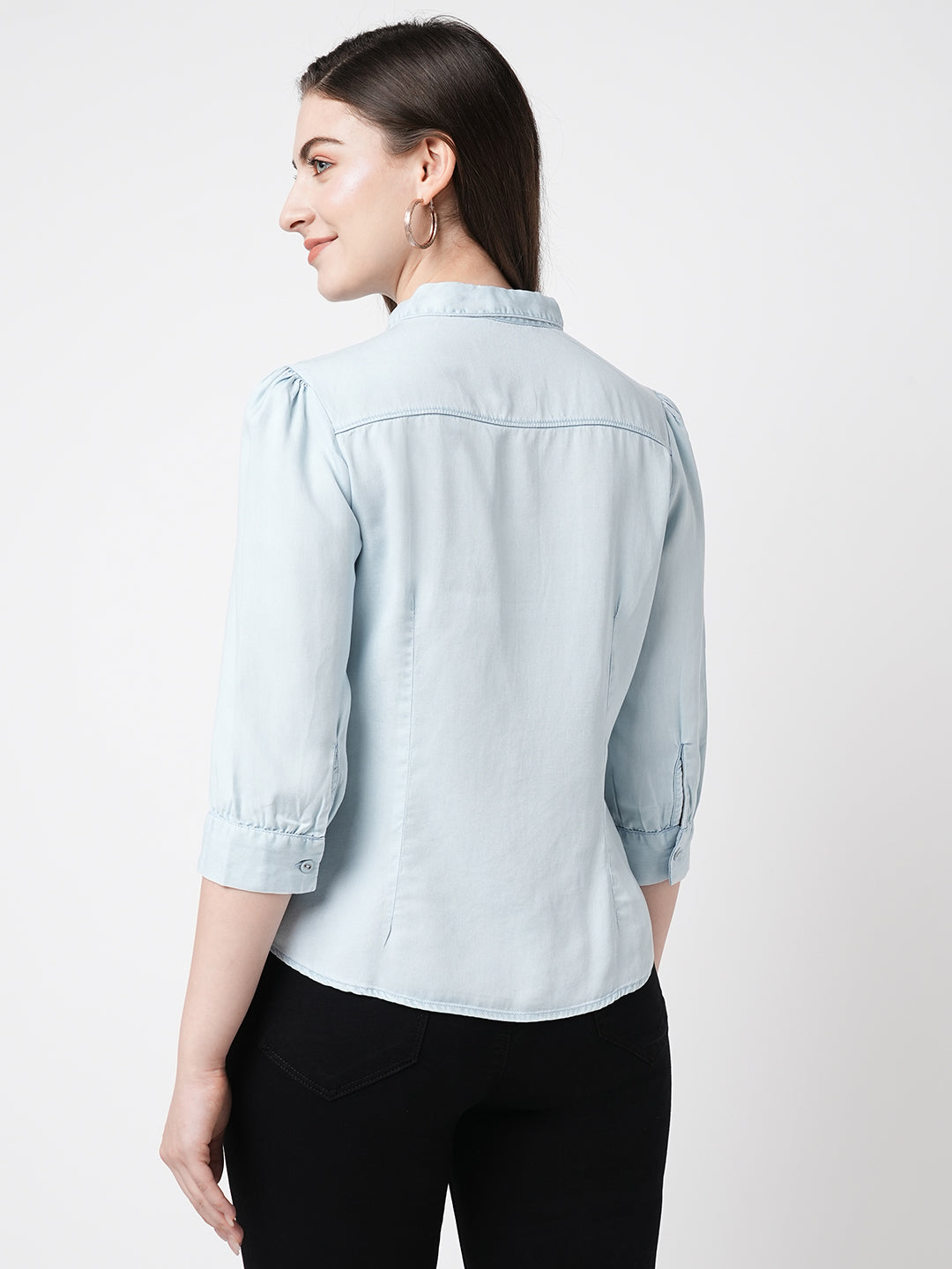 Women Light Blue Denim Shirt
