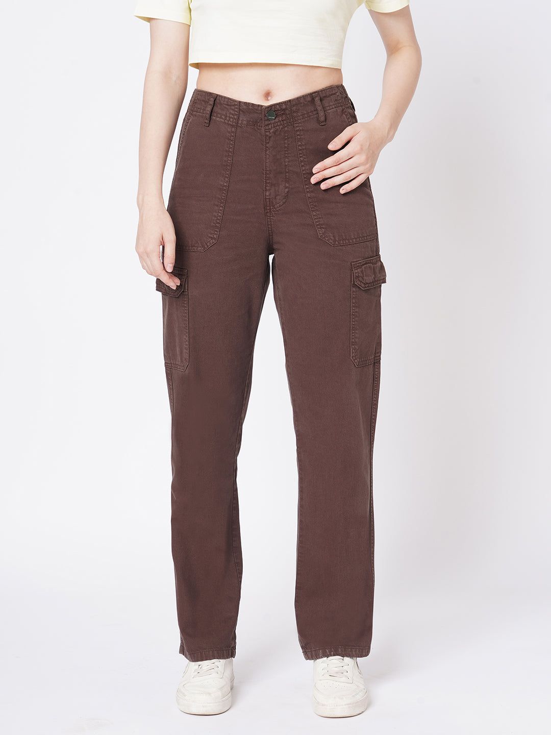 Women Sepia High-Rise Cargo