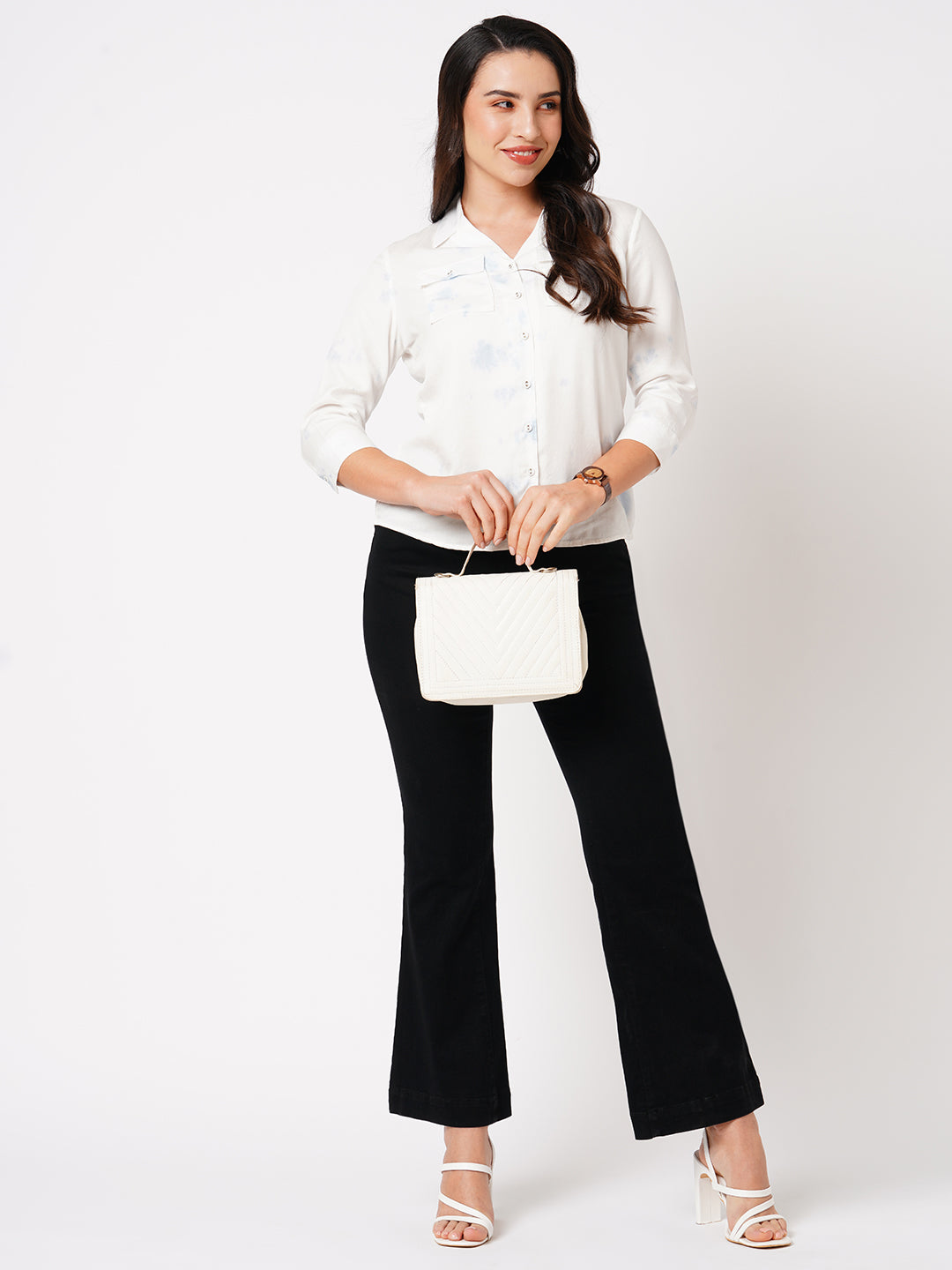 Women Black High-Rise Flare Jeans