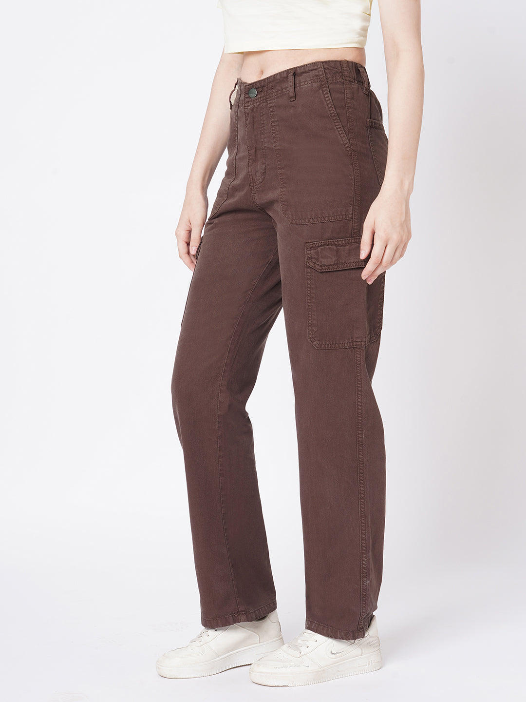 Women Sepia High-Rise Cargo