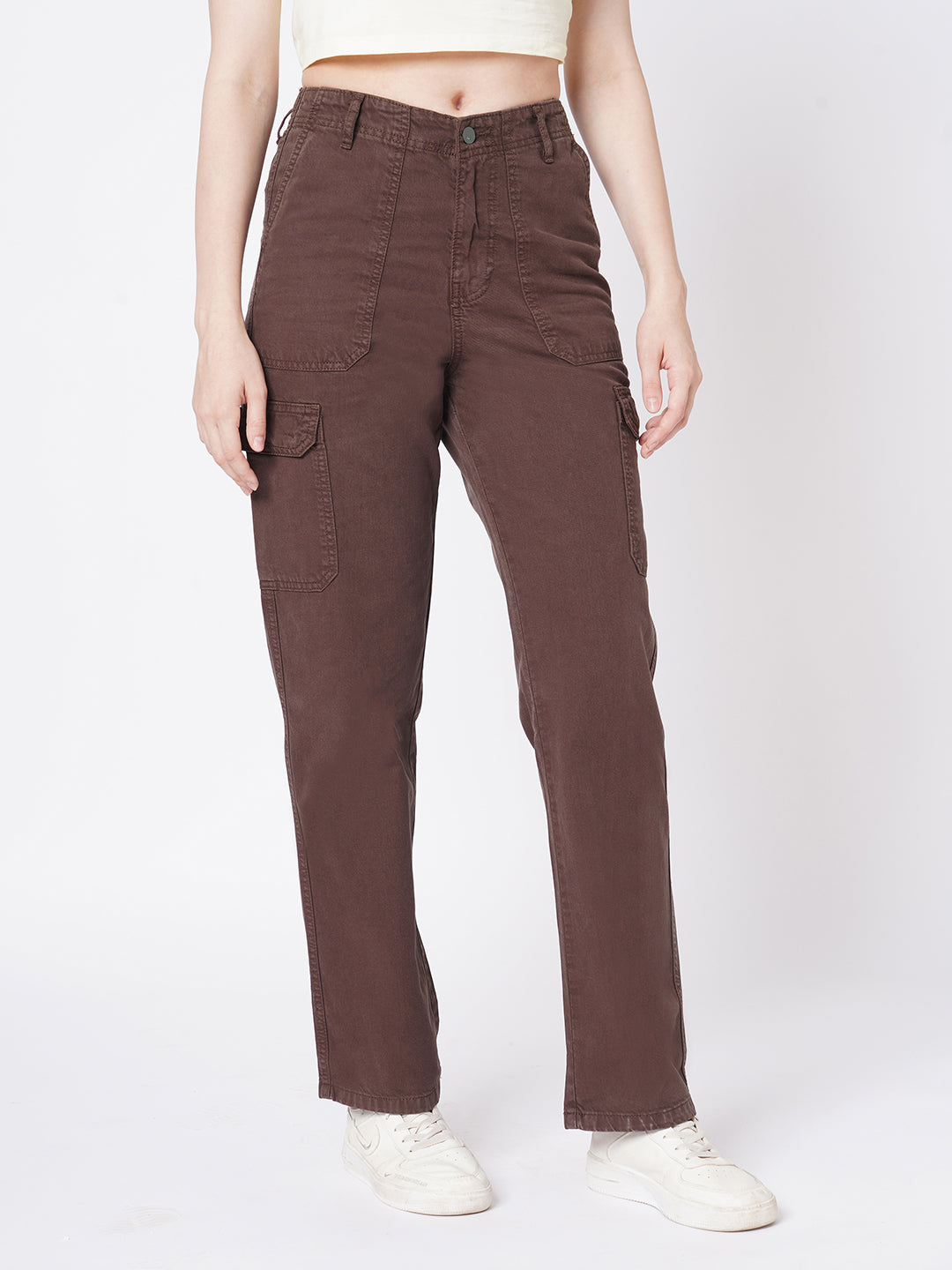 Women Sepia High-Rise Cargo