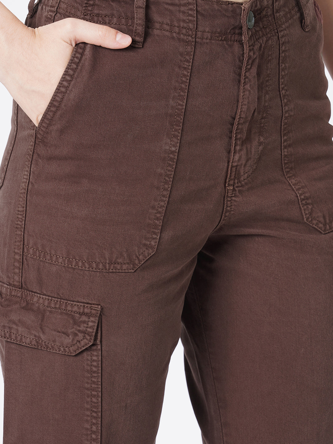 Women Sepia High-Rise Cargo