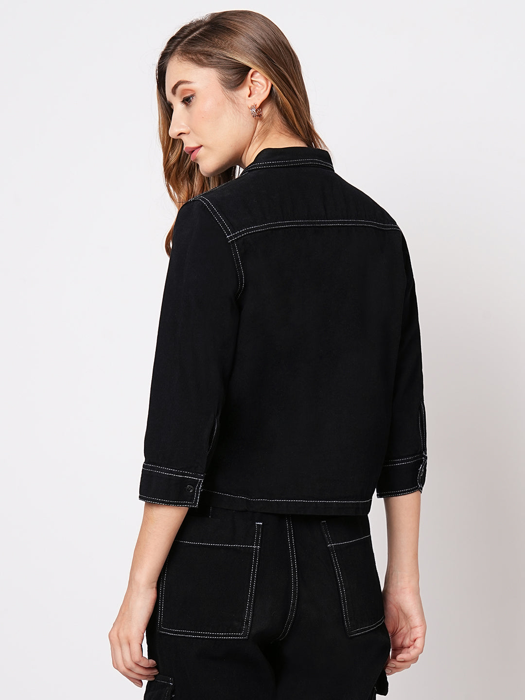 Women Black Denim Shirt