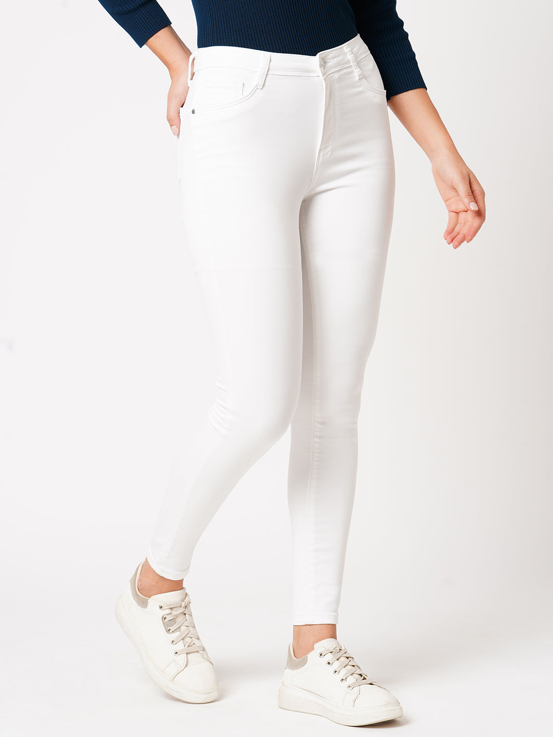 Women White High-Rise Skinny Jeans