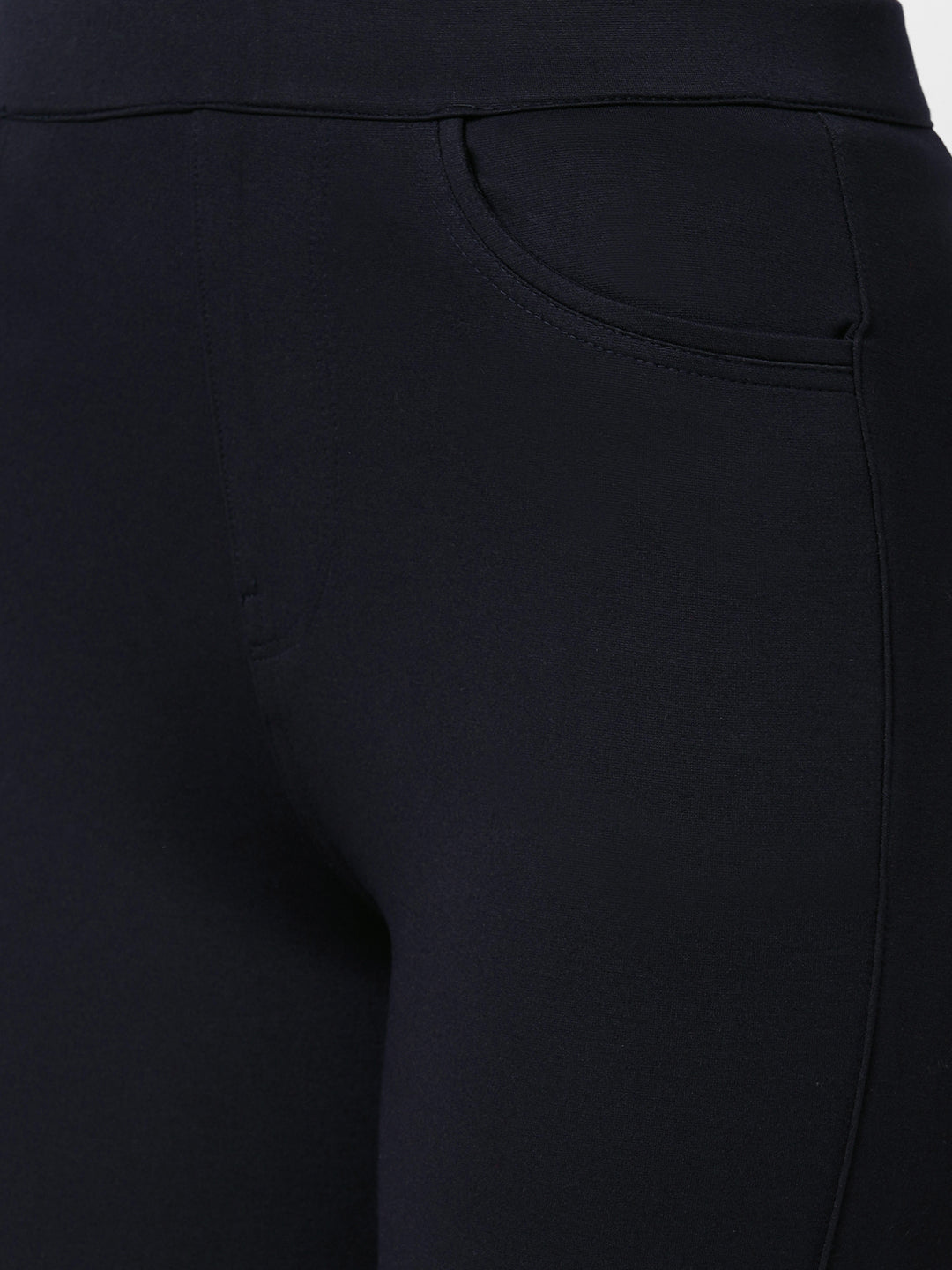 Women Navy Mini Flare Treggings