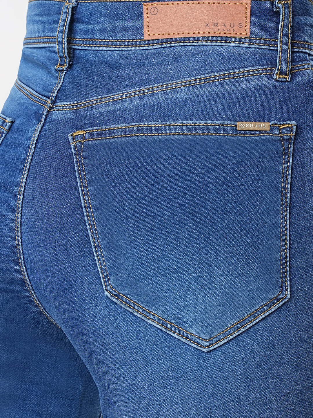 Women Blue High-Rise Slim Straight Fit Jeans