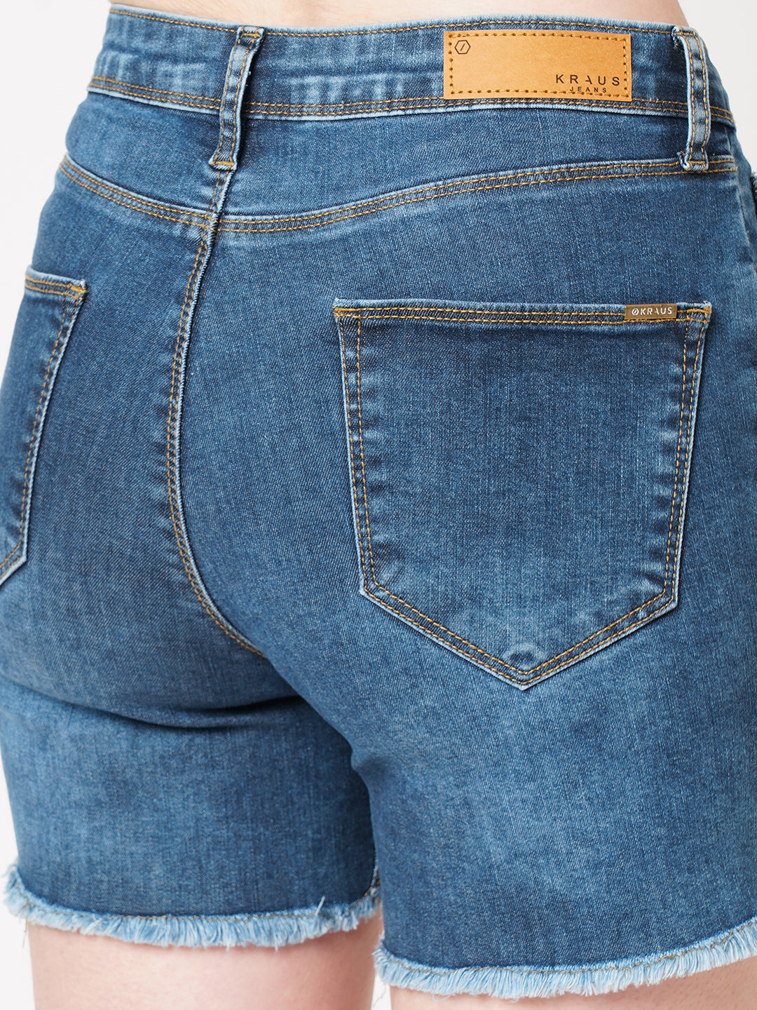 Women Light Blue High-Rise Shorts