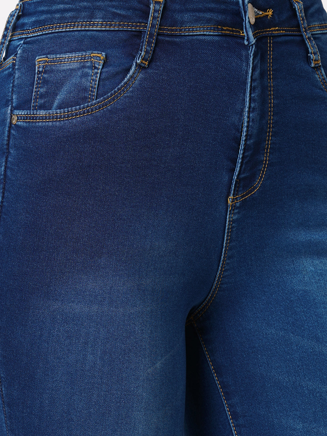 Women Blue High-Rise Flare Jeans