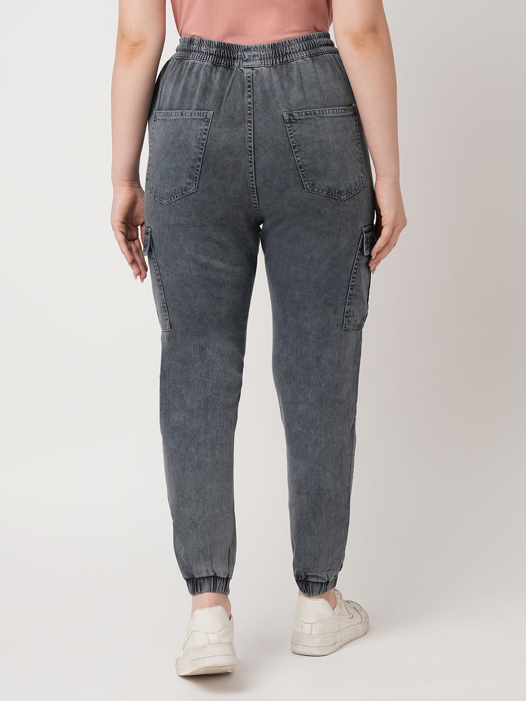 Women Grey Mid-Rise Skinny Joggers