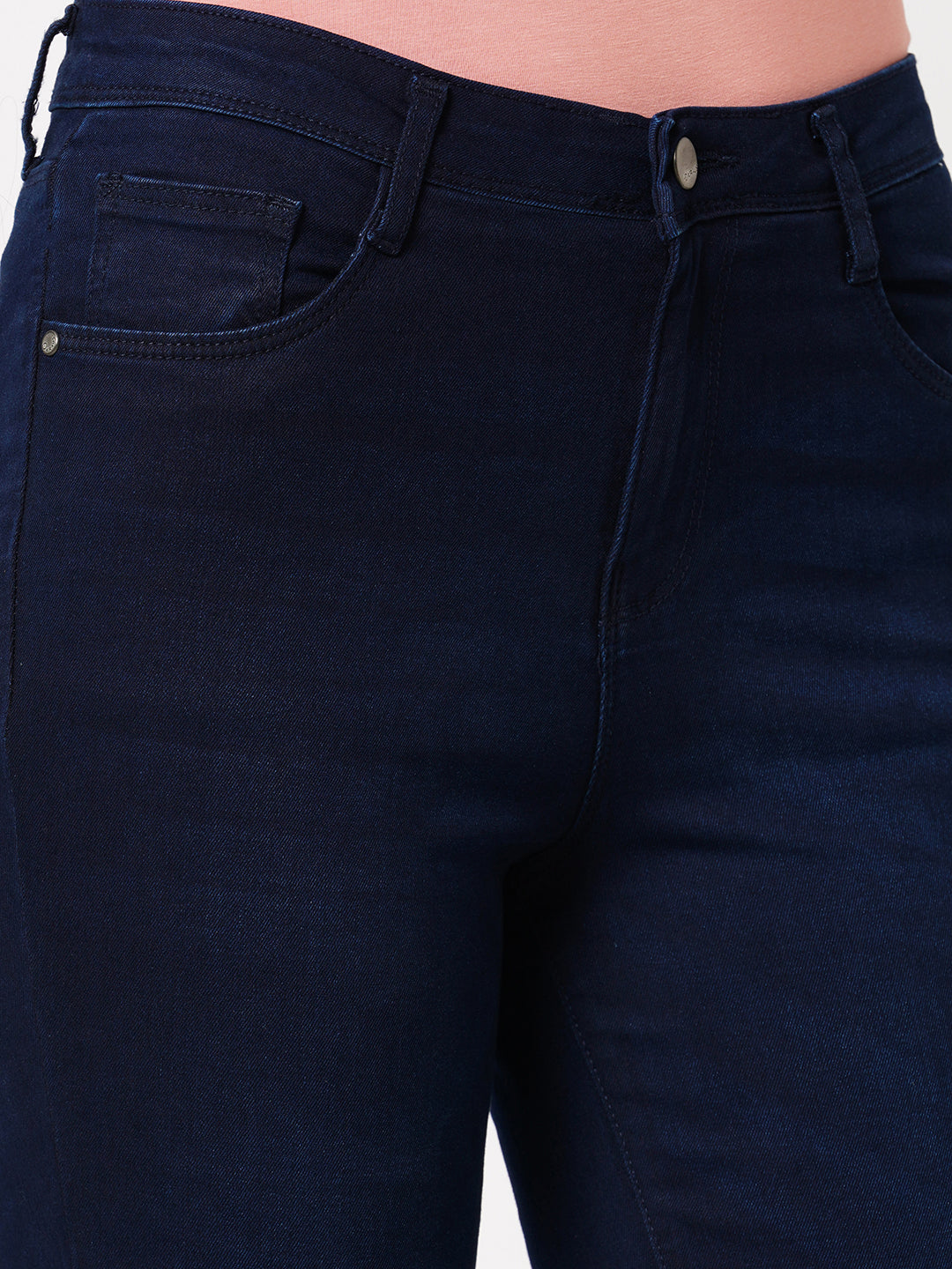 Women Dark Blue High-Rise Flare Jeans