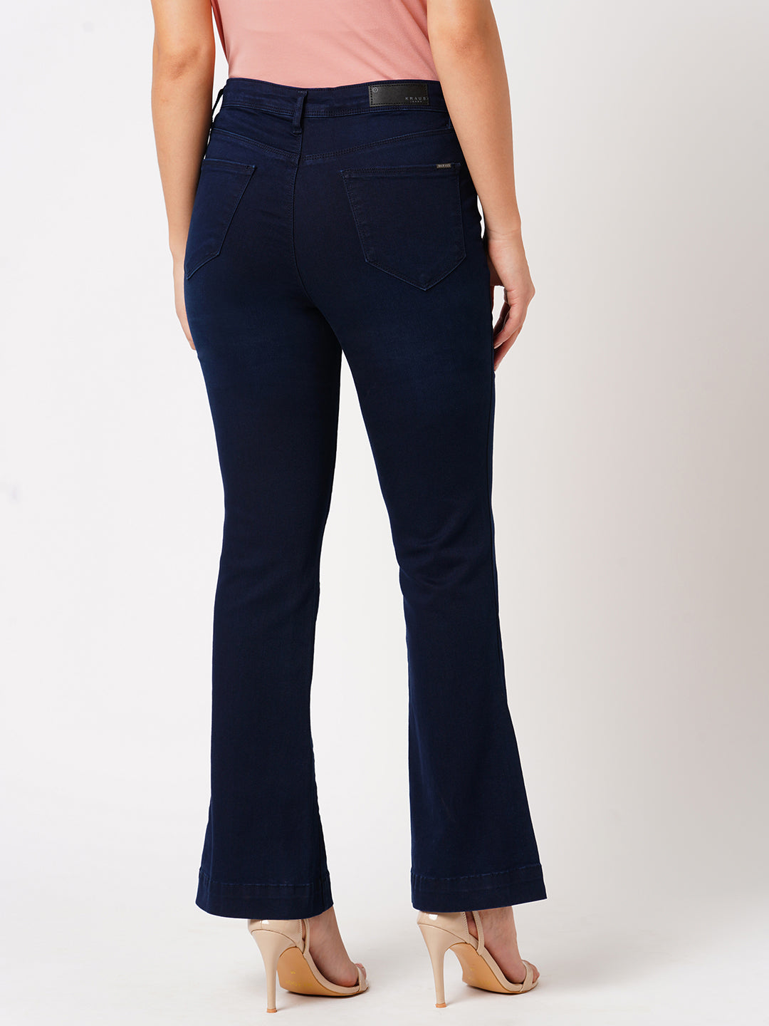Women Dark Blue High-Rise Flare Jeans