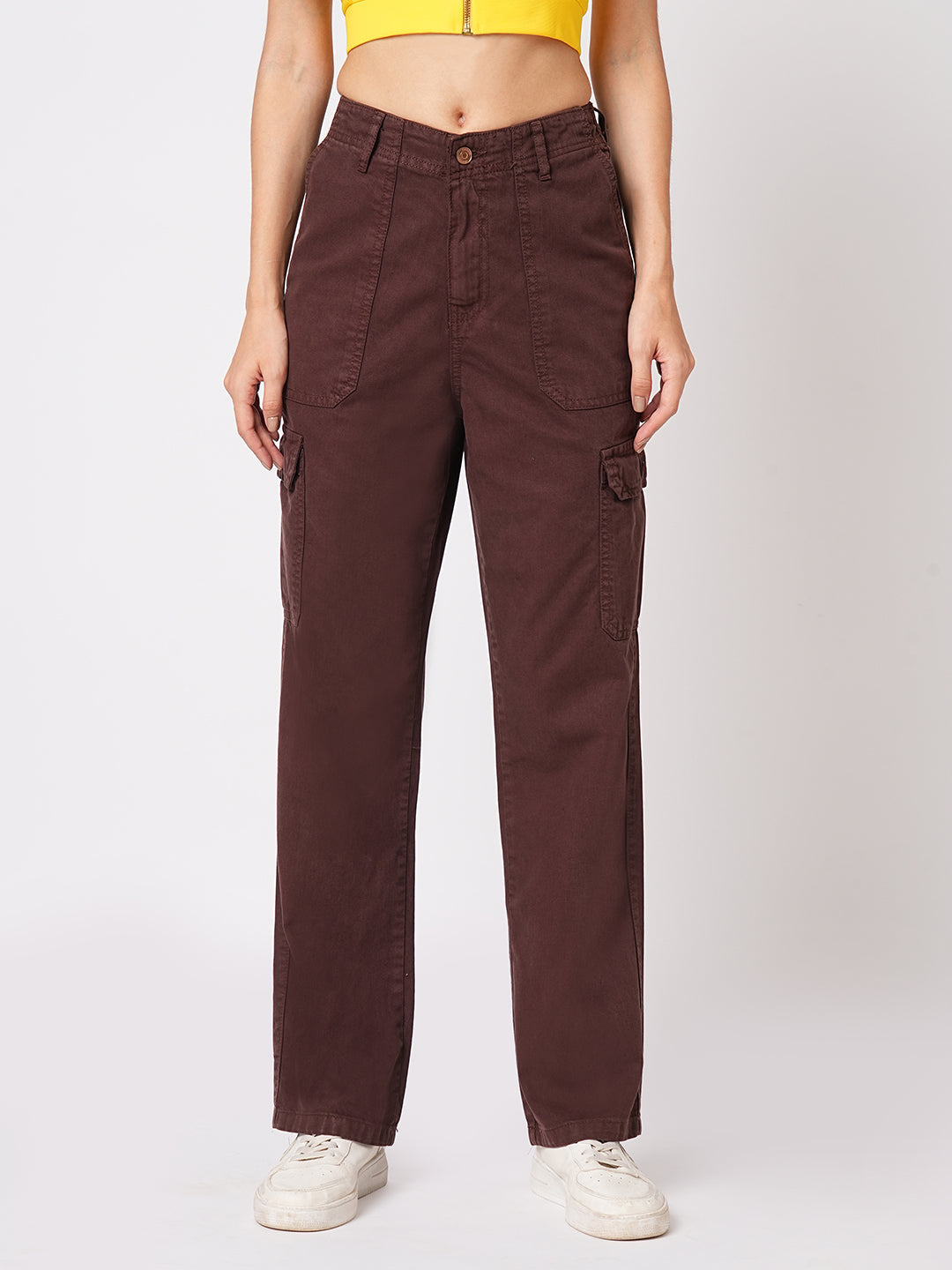 Women Sepia High-Rise Cargo