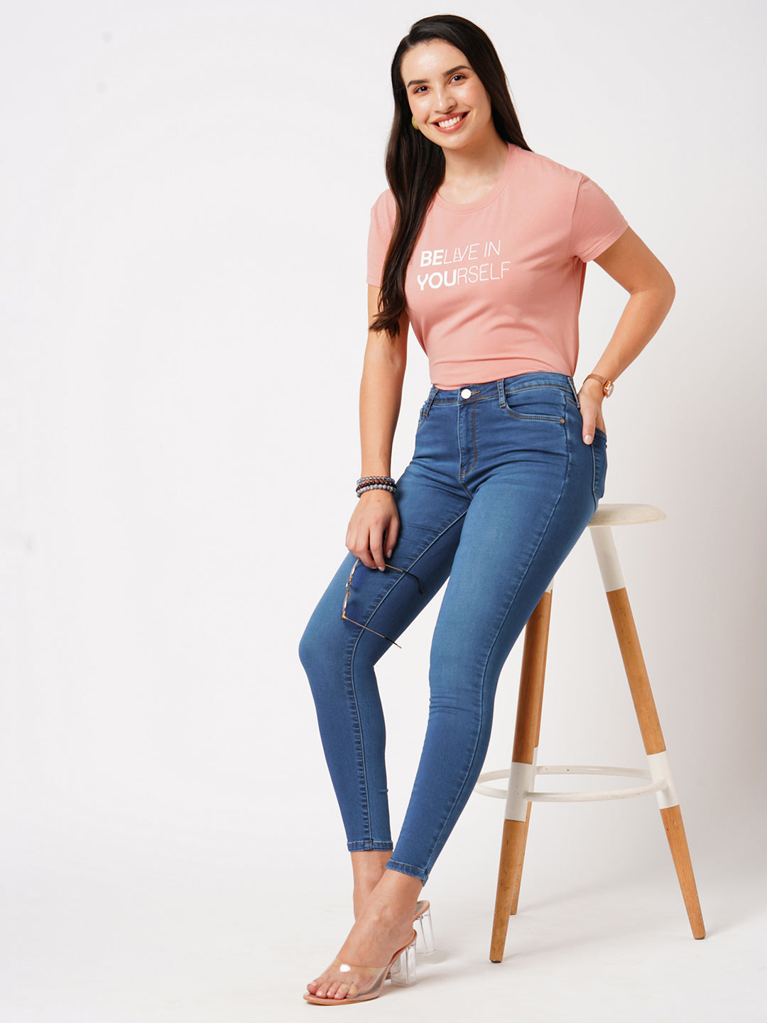Women Blue High-Rise Skinny Jeans