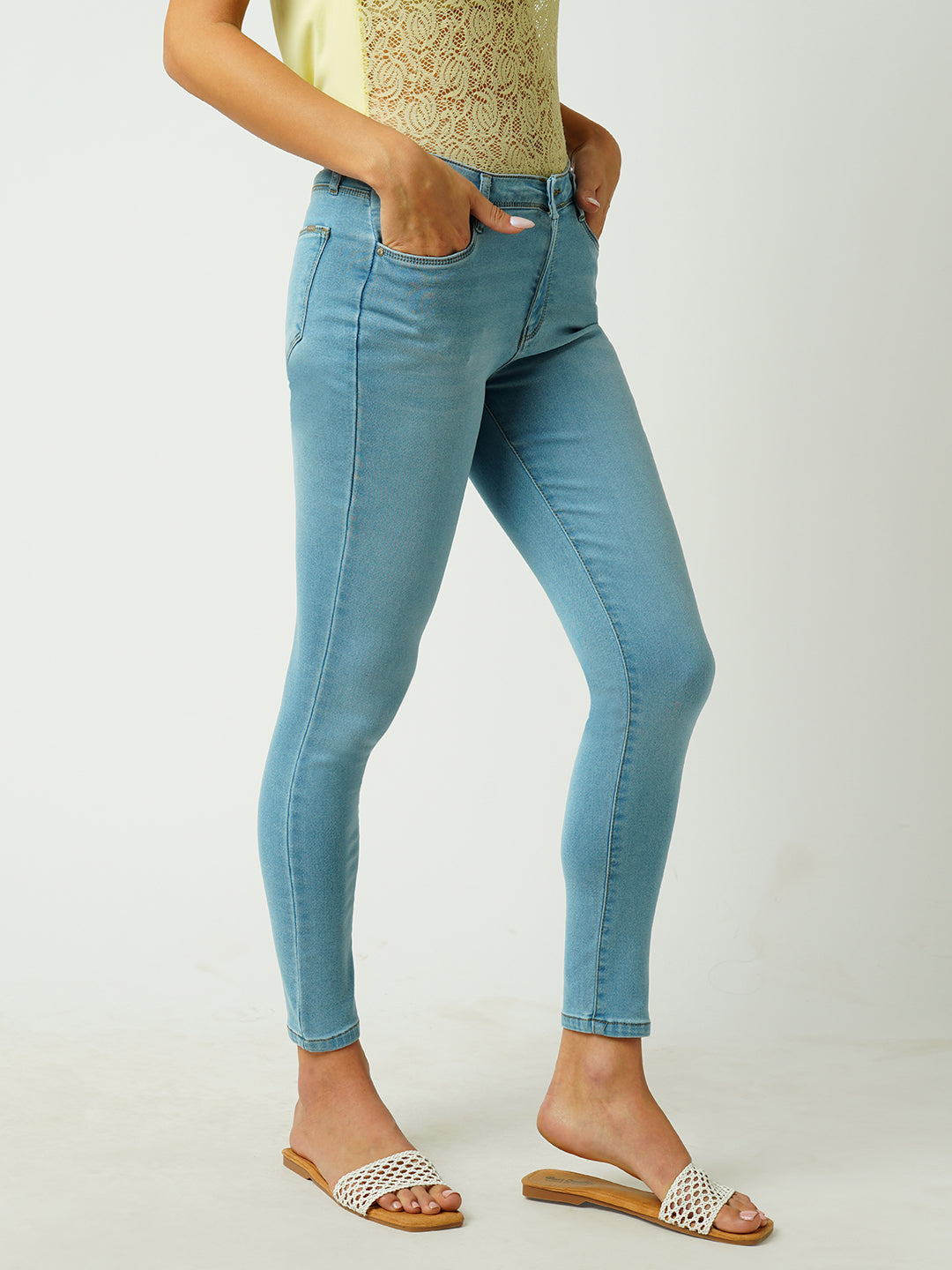 Women Blue High-Rise Skinny Jeans