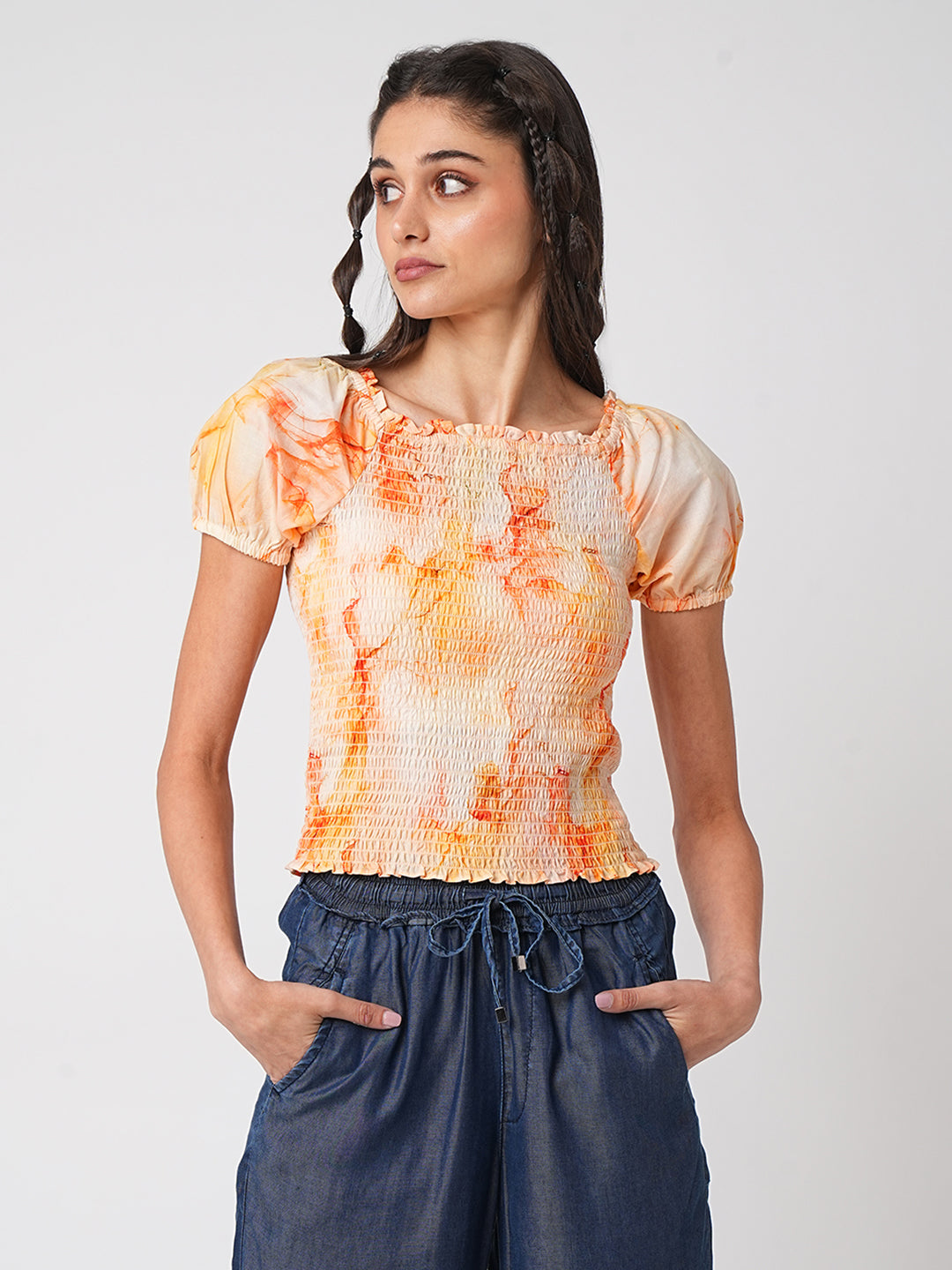 Women Marble Print Top