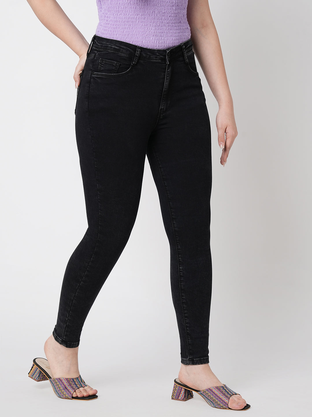 Women Carbon Black Sky High Skinny Jeans
