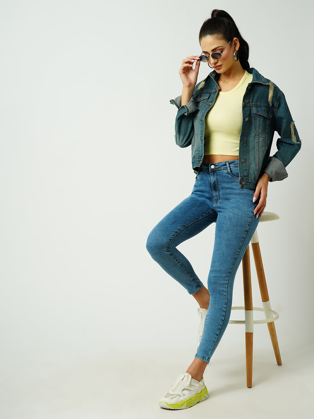 Women Blue Sky High-Rise Skinny Fit Jeans