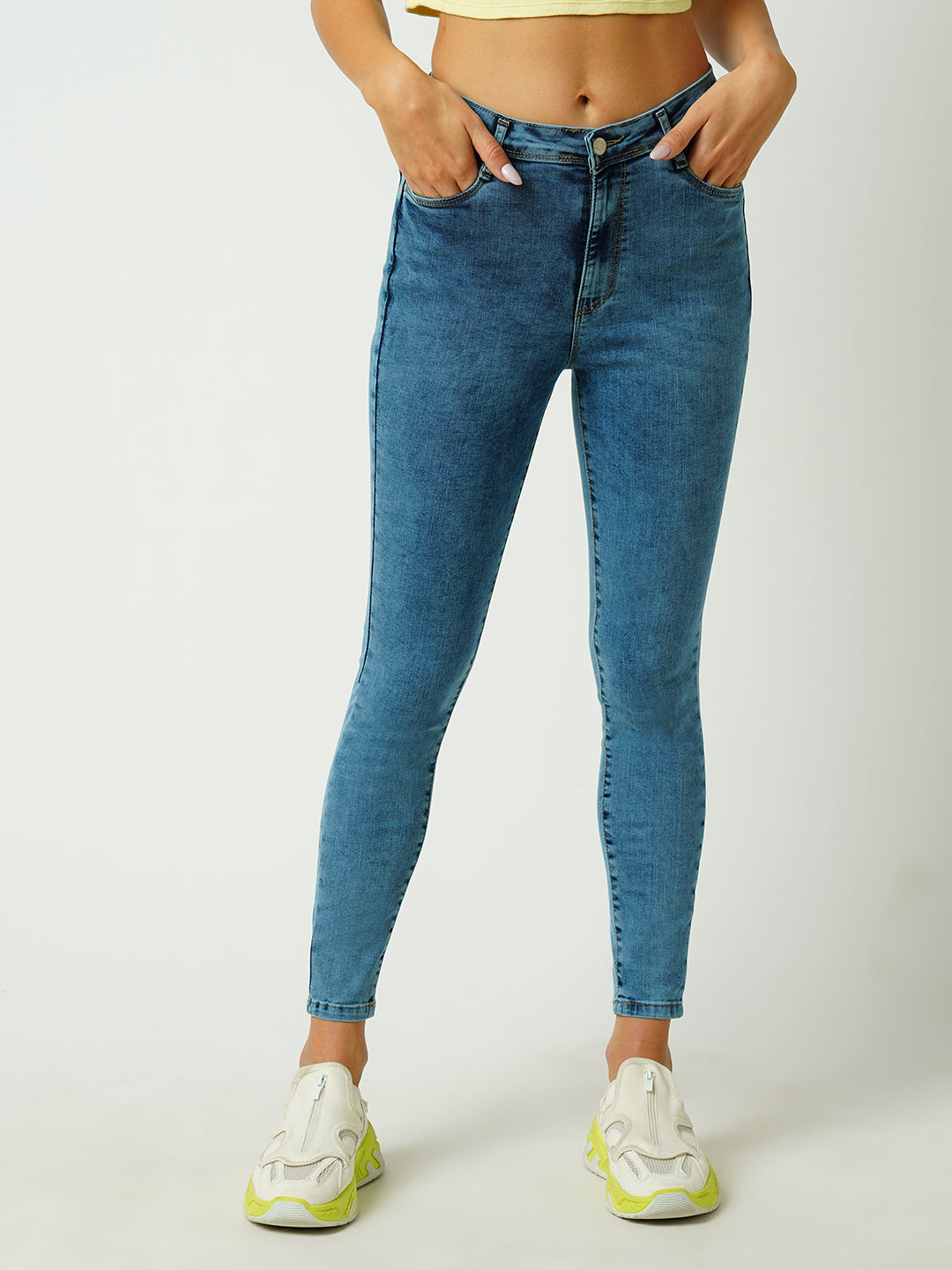 Women Blue Sky High-Rise Skinny Fit Jeans
