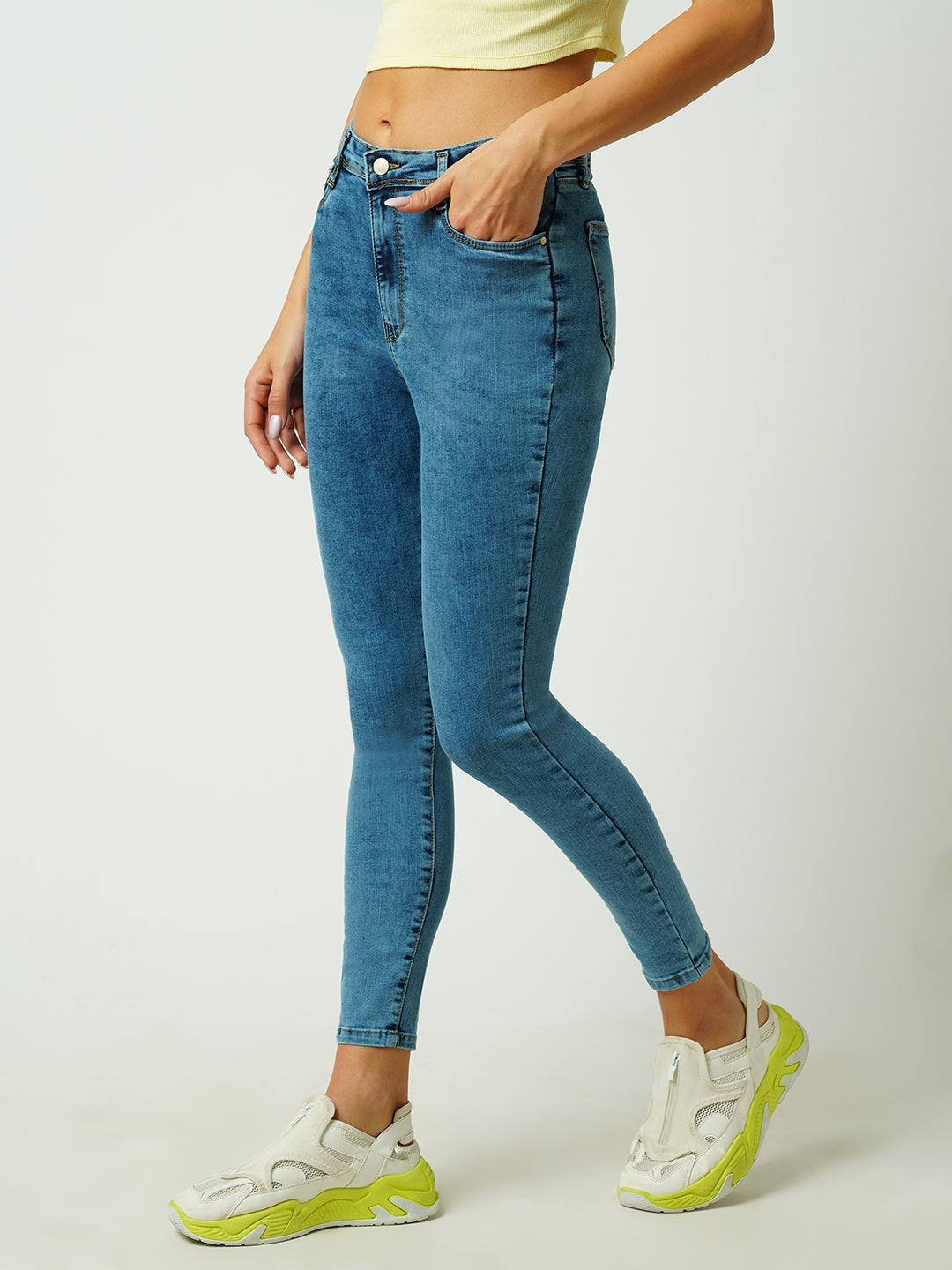 Women Blue Sky High-Rise Skinny Fit Jeans
