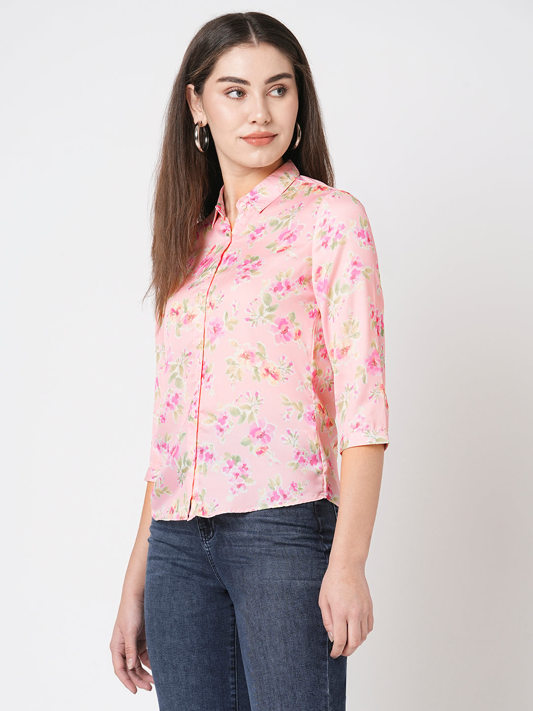 Women Floral Printed Slim Fit Shirt