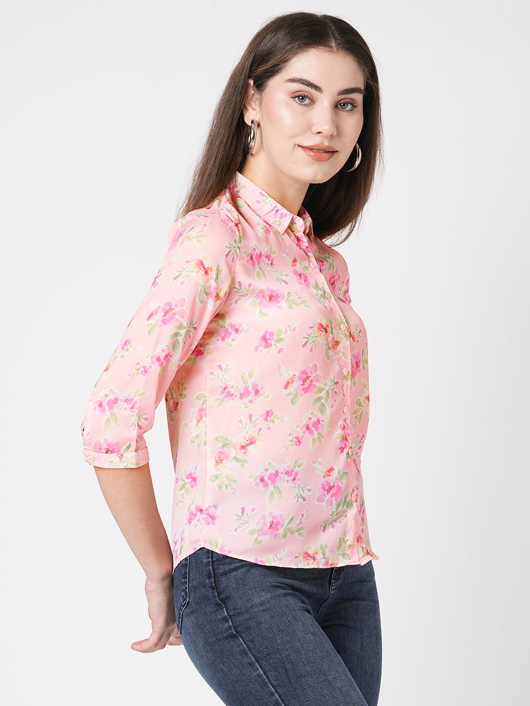 Women Floral Printed Slim Fit Shirt
