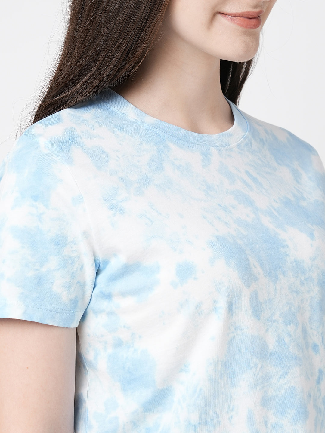 Women Sky Tie & Dye Slim T-Shirt