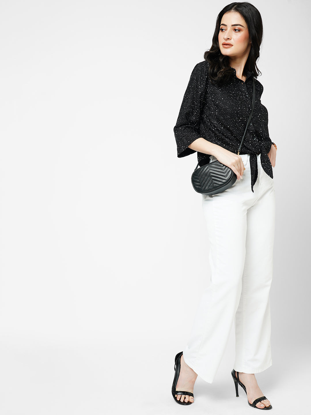 Women White High-Rise Wide Leg Jeans