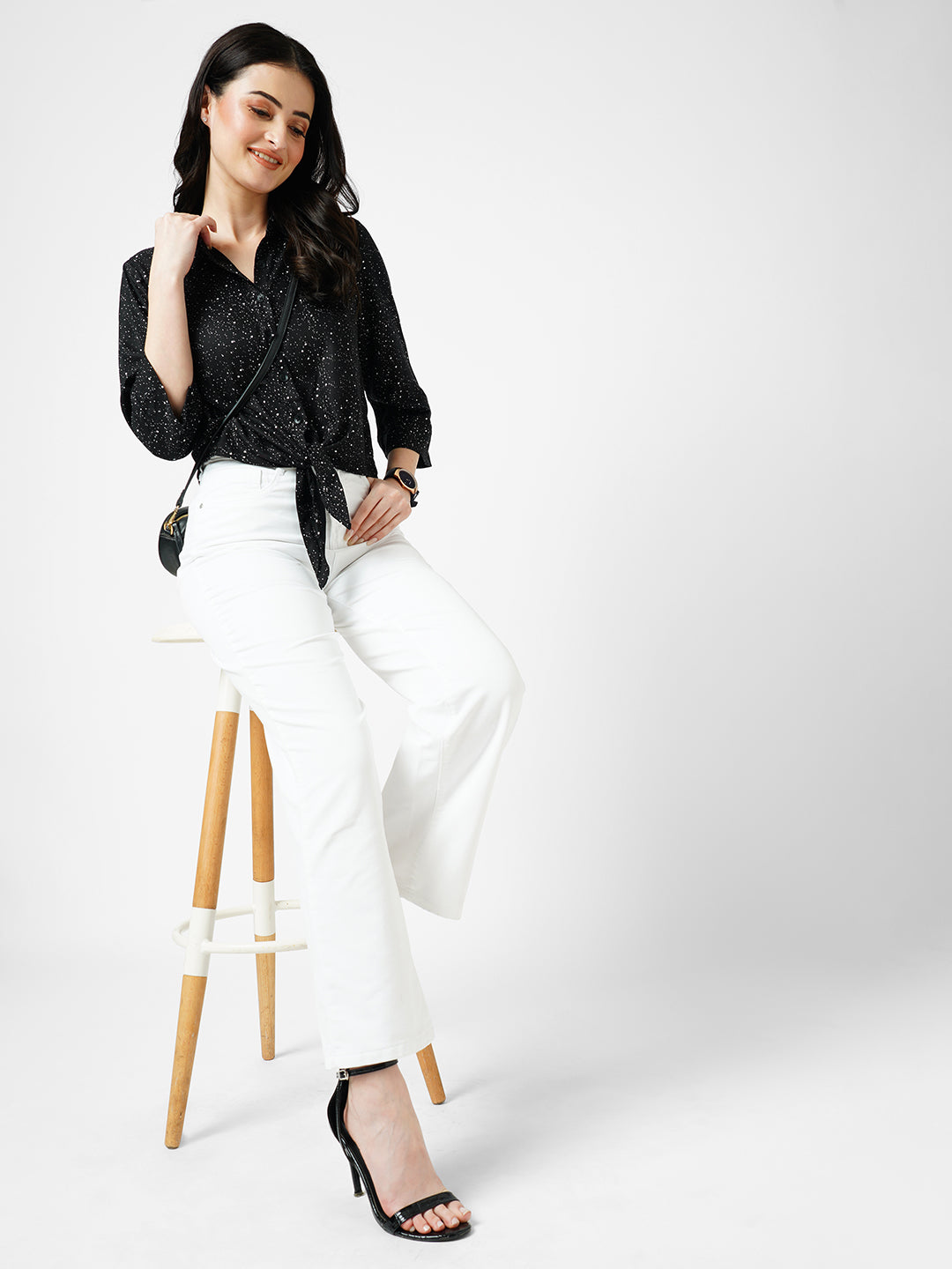 Women White High-Rise Wide Leg Jeans