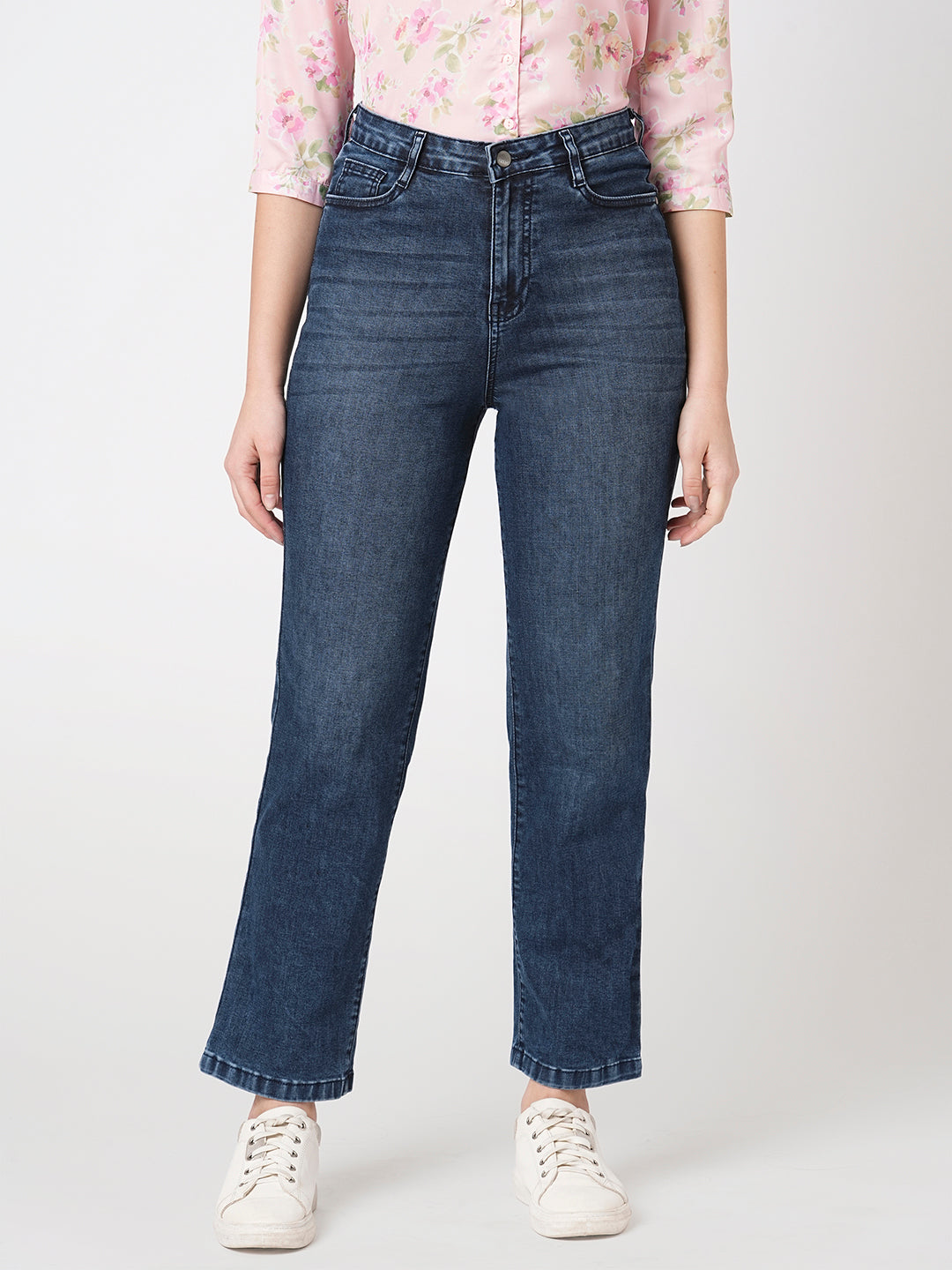 Women High-Rise Loose Straight Jeans