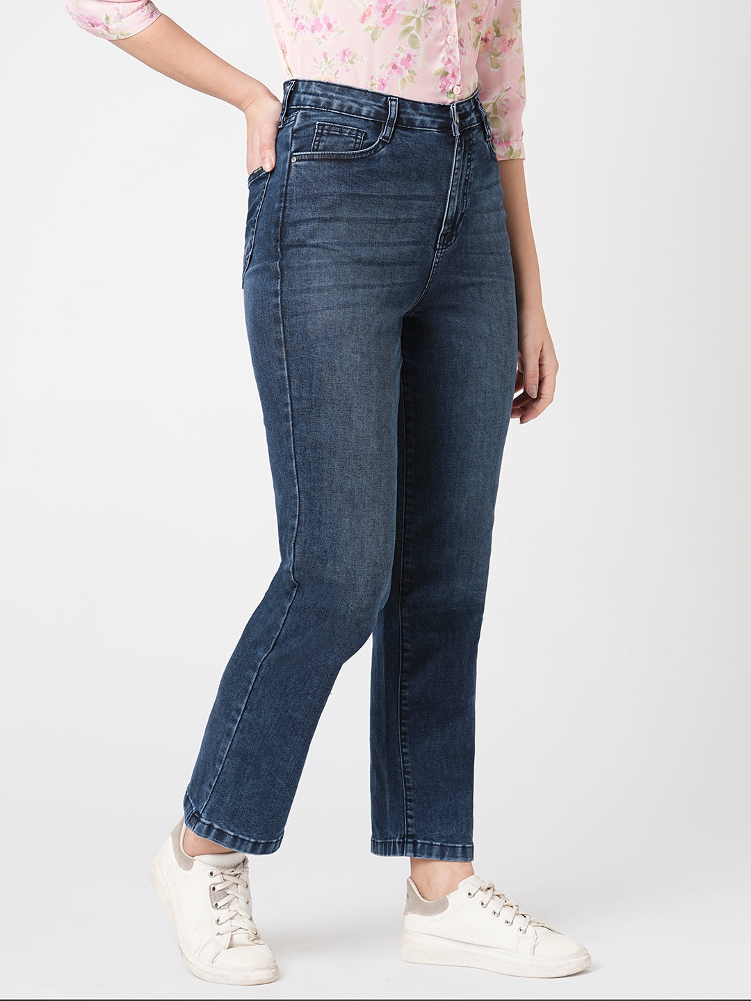 Women High-Rise Loose Straight Jeans