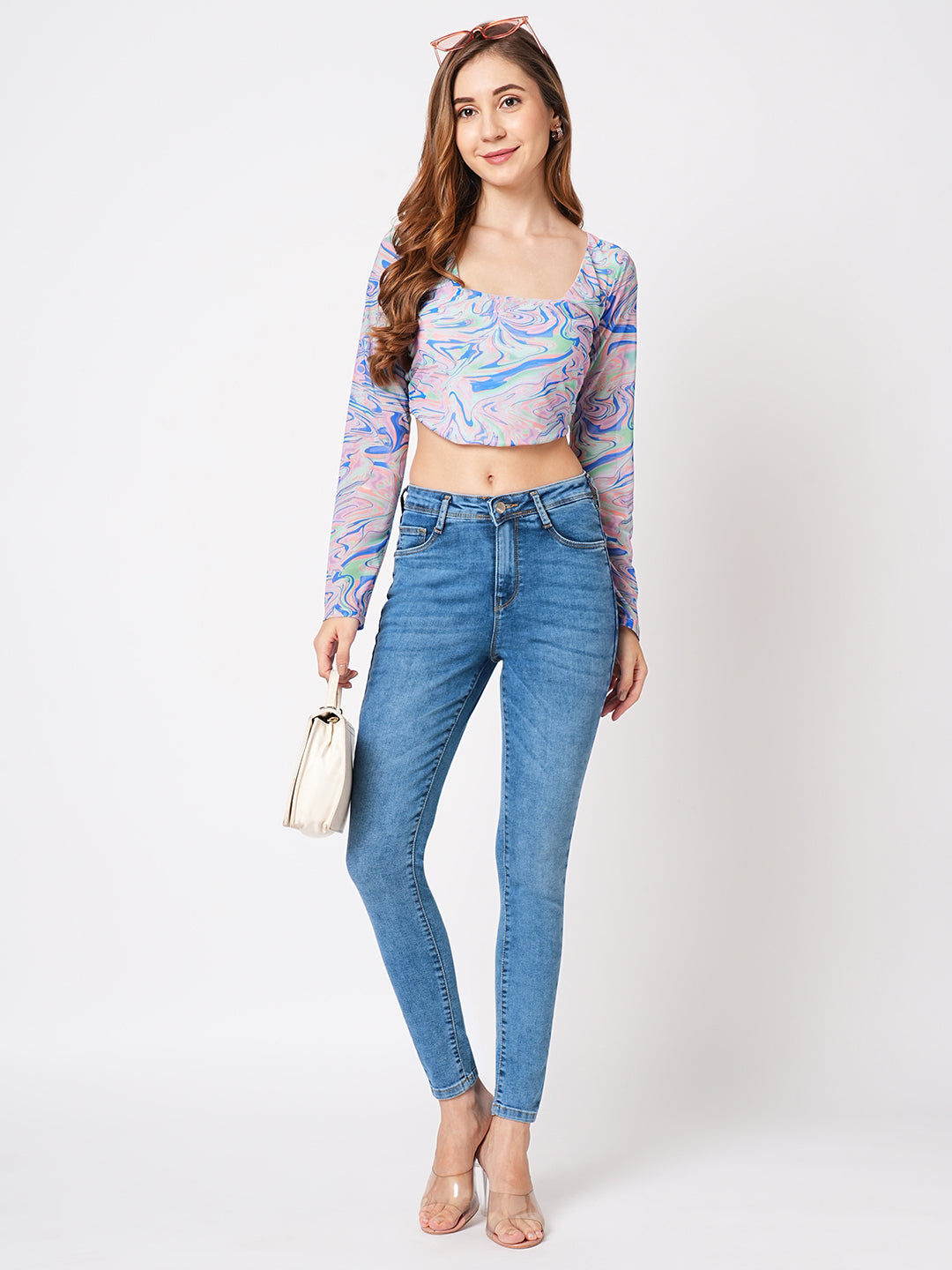 Women Blue High-Rise Skinny Jeans