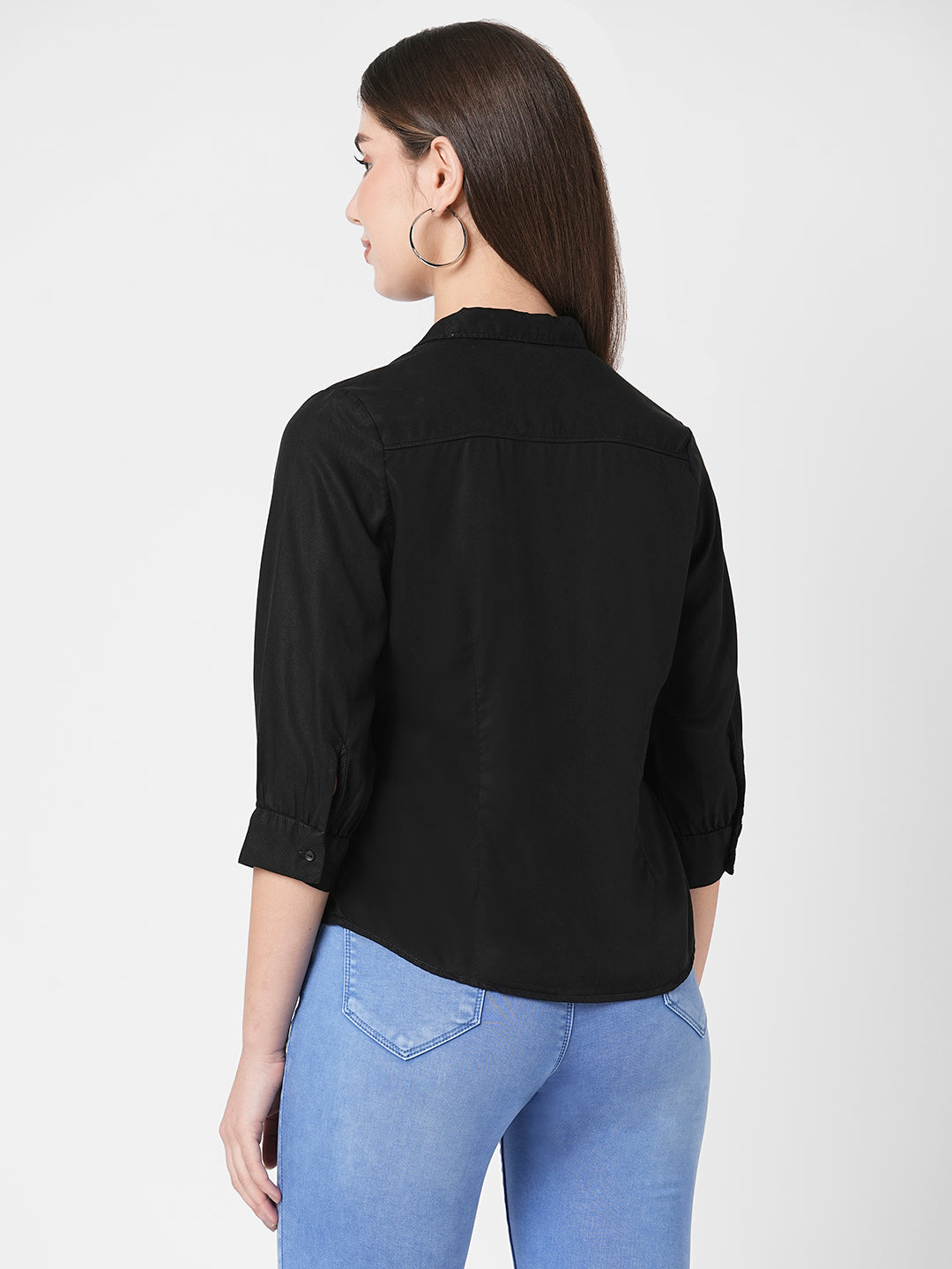 Women Black Solid Shirt