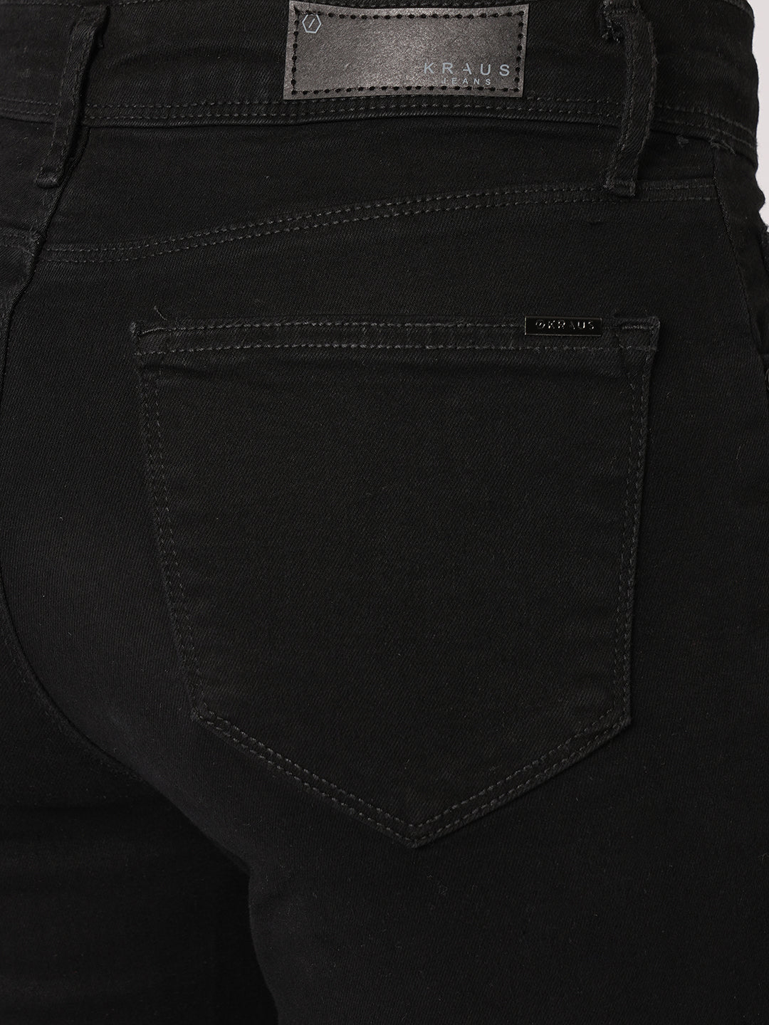 Women Black High-Rise Slim Straight Fit Jeans