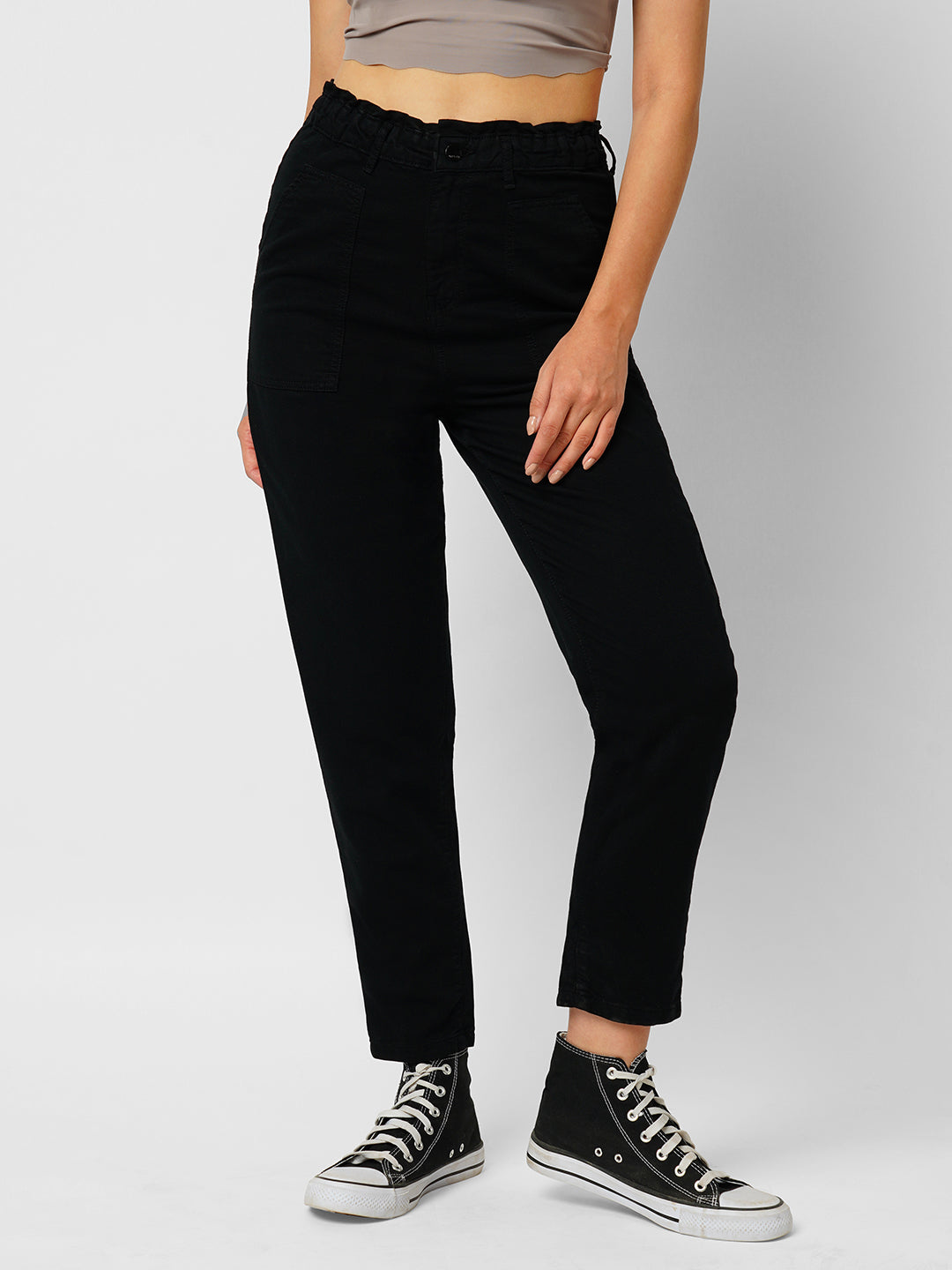 Women Black High-Rise Baggy Fit Jeans