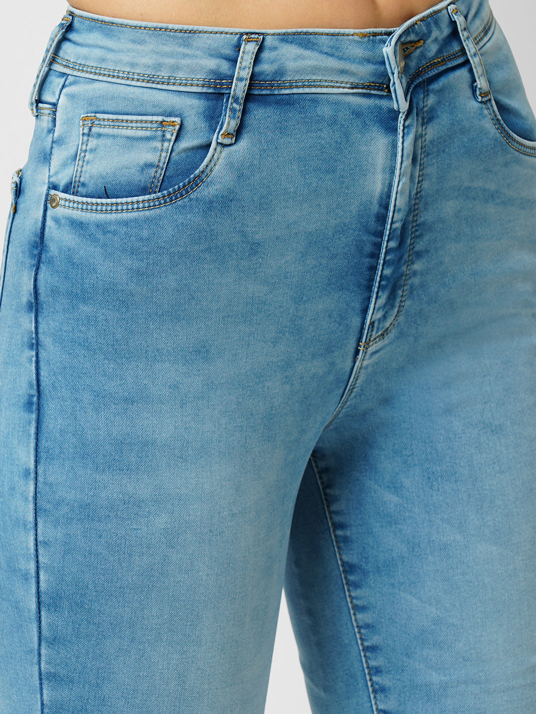 Women Light Blue High-Rise Skinny Jeans