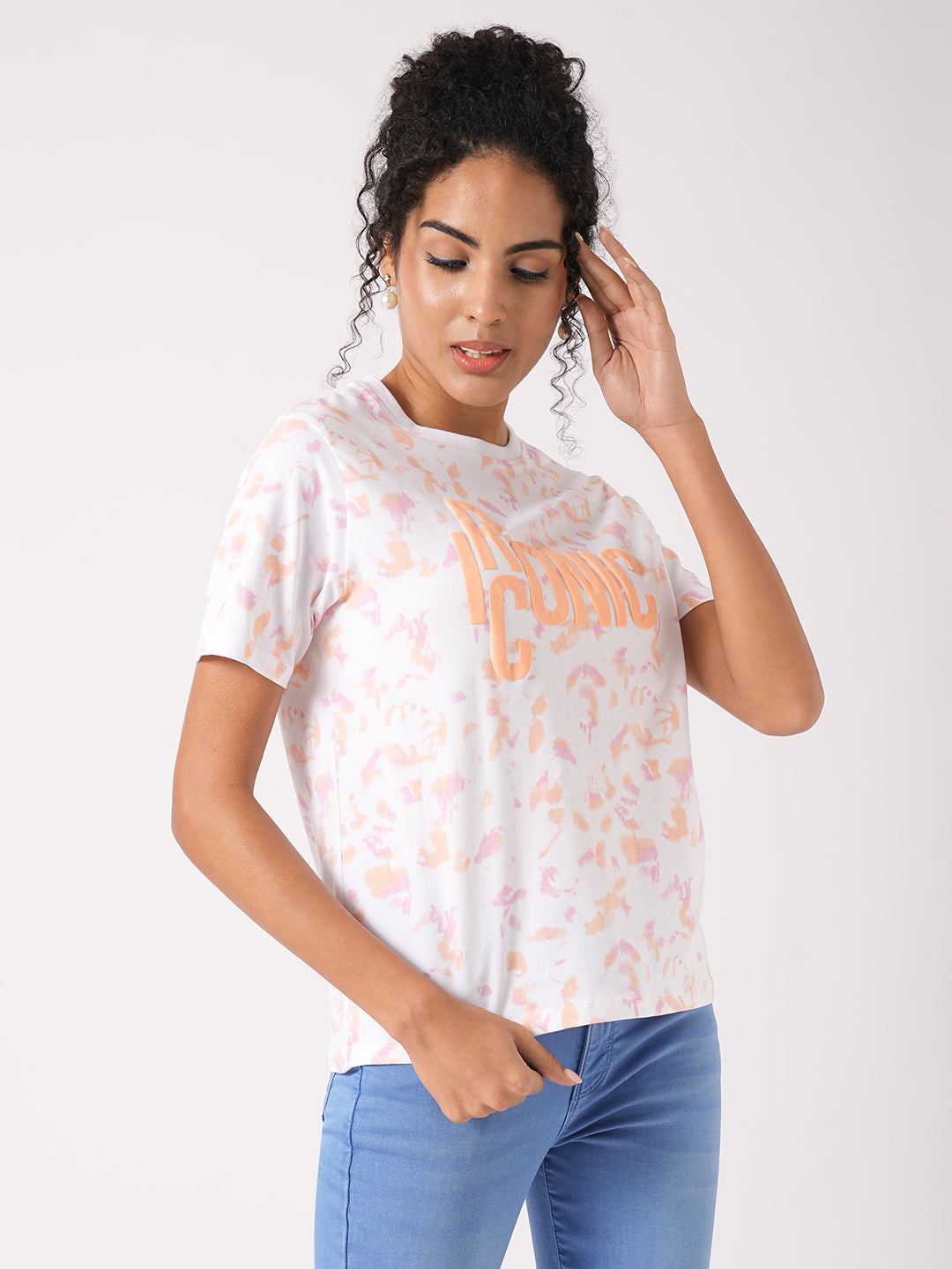 Women Tie & Dye Graphic Slim Tees