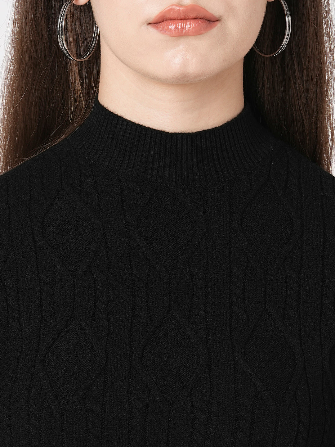 Women Black Slim Sweater